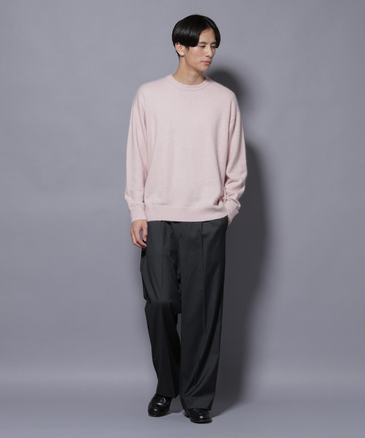 アンゴラ混ライトクルーネックニット 6685222226