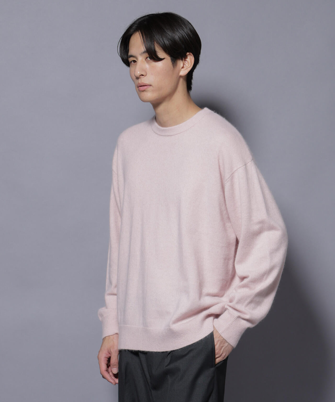 アンゴラ混ライトクルーネックニット 6685222226