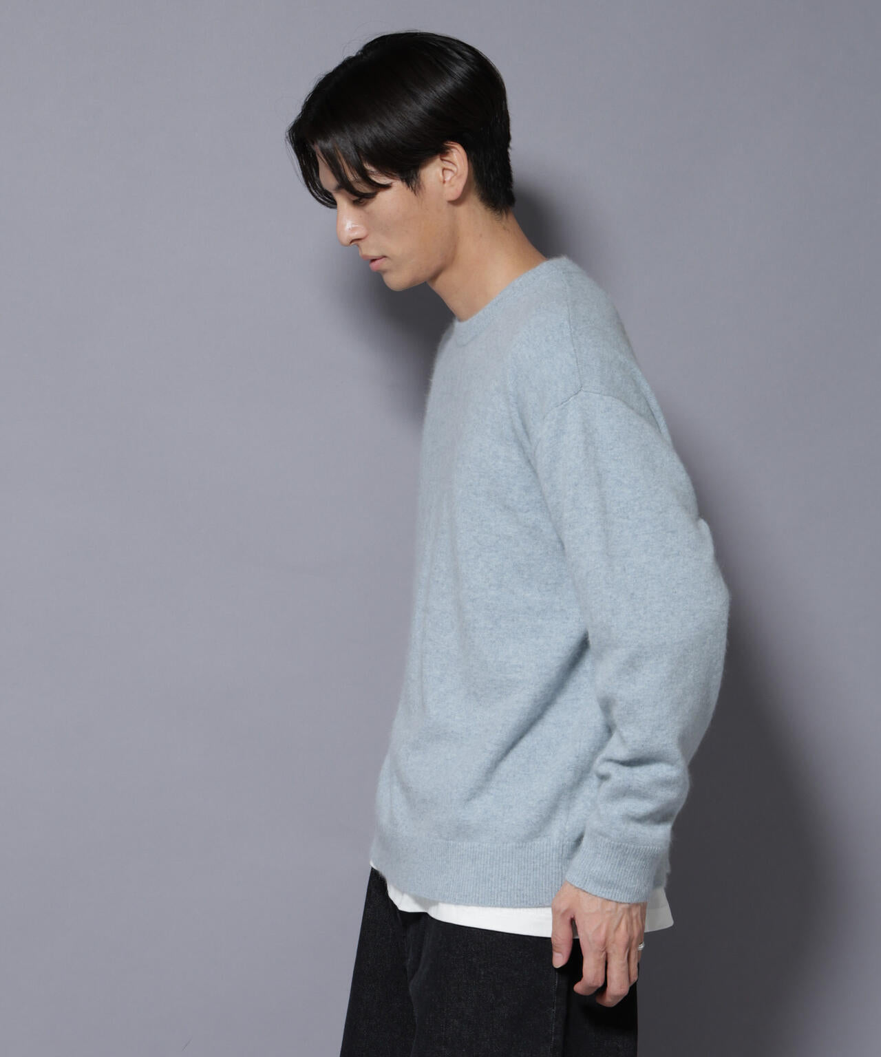 アンゴラ混ライトクルーネックニット 6685222226