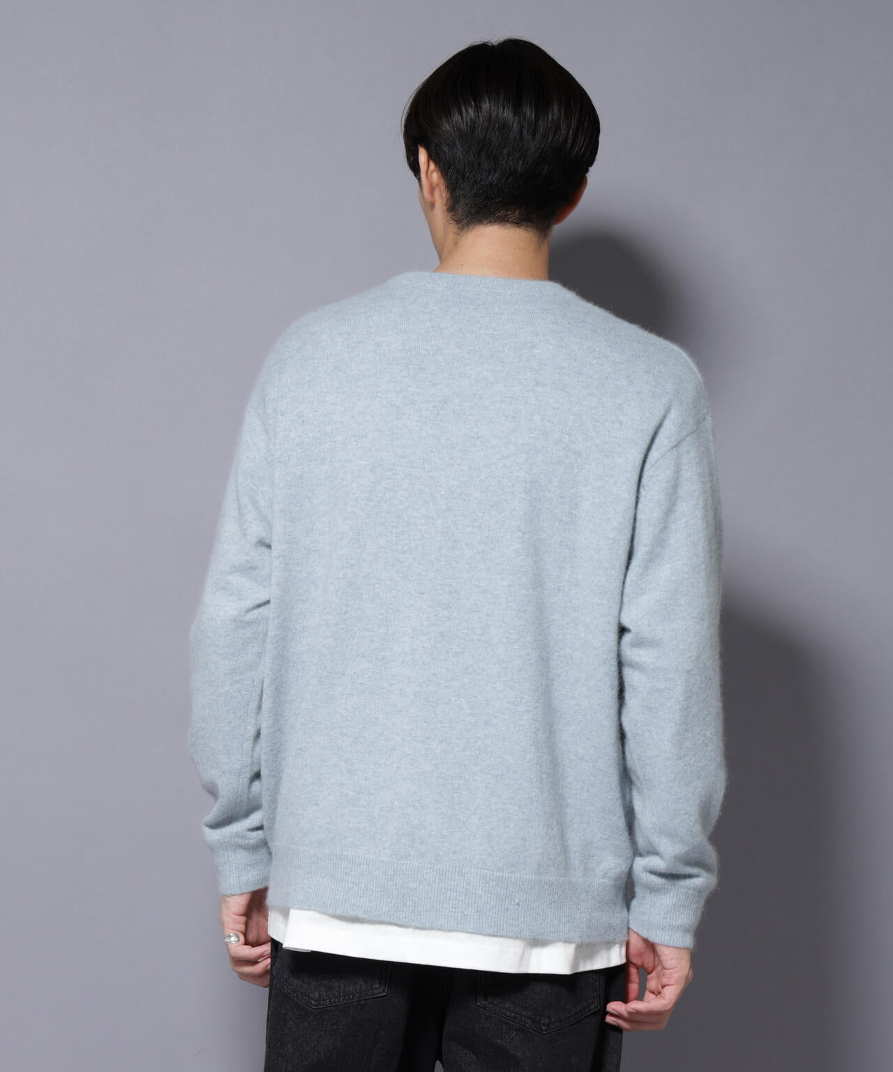 アンゴラ混ライトクルーネックニット 6685222226