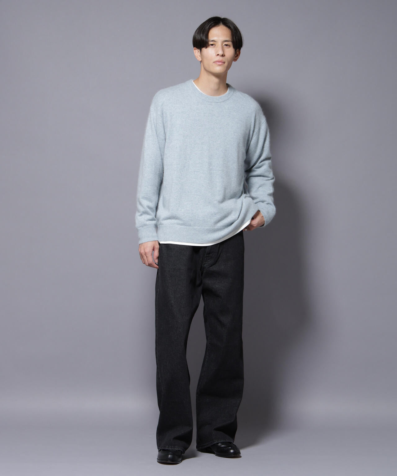 アンゴラ混ライトクルーネックニット 6685222226