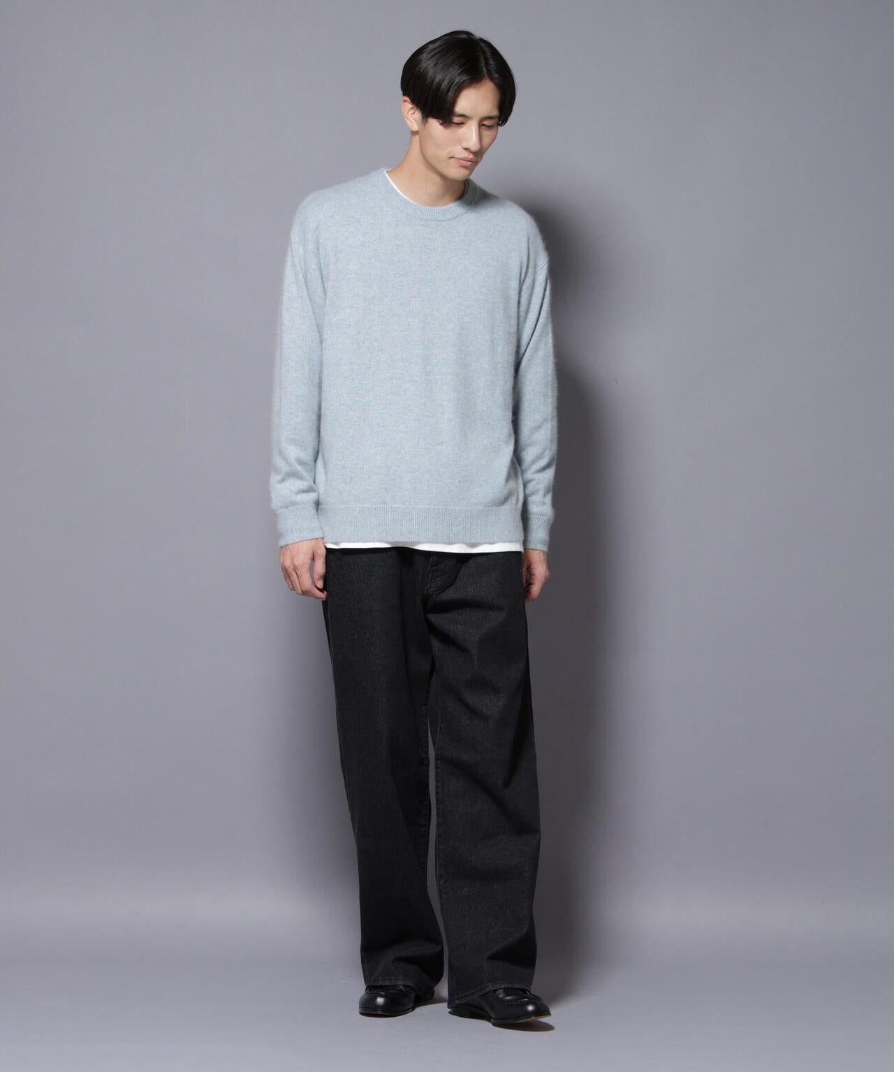 アンゴラ混ライトクルーネックニット 6685222226