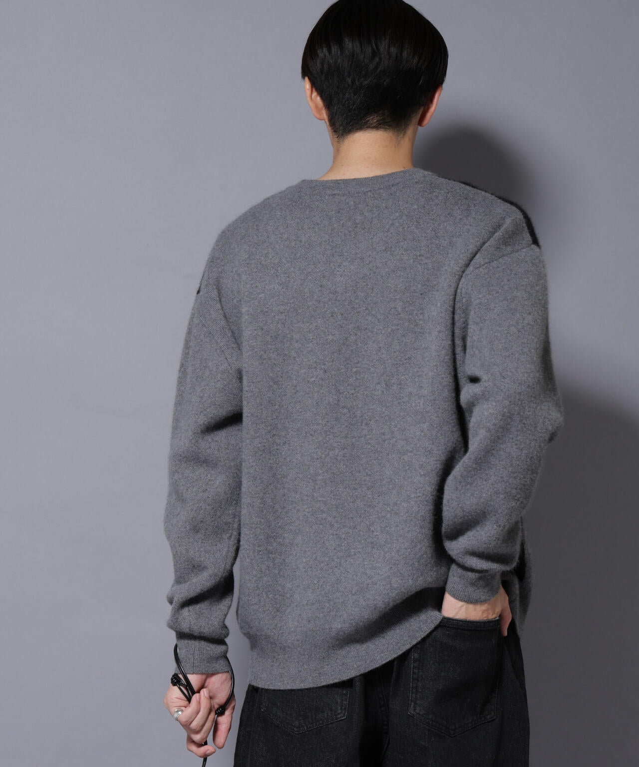 アンゴラ混アーガイルVネックニット 6685222227