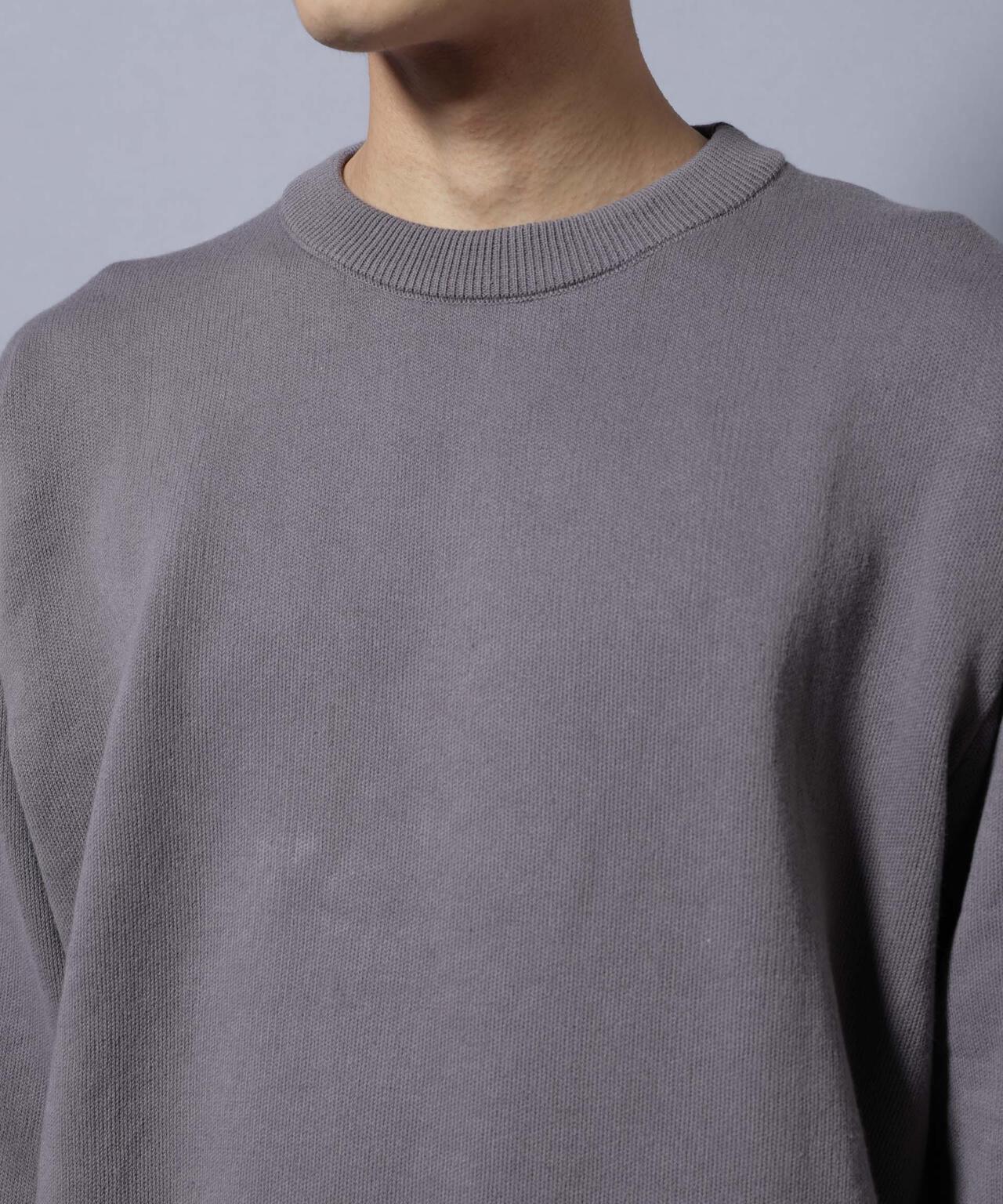 「大人のスウェット」コットンスウェットライクニット エルボーパッチクルーネック 6685222228