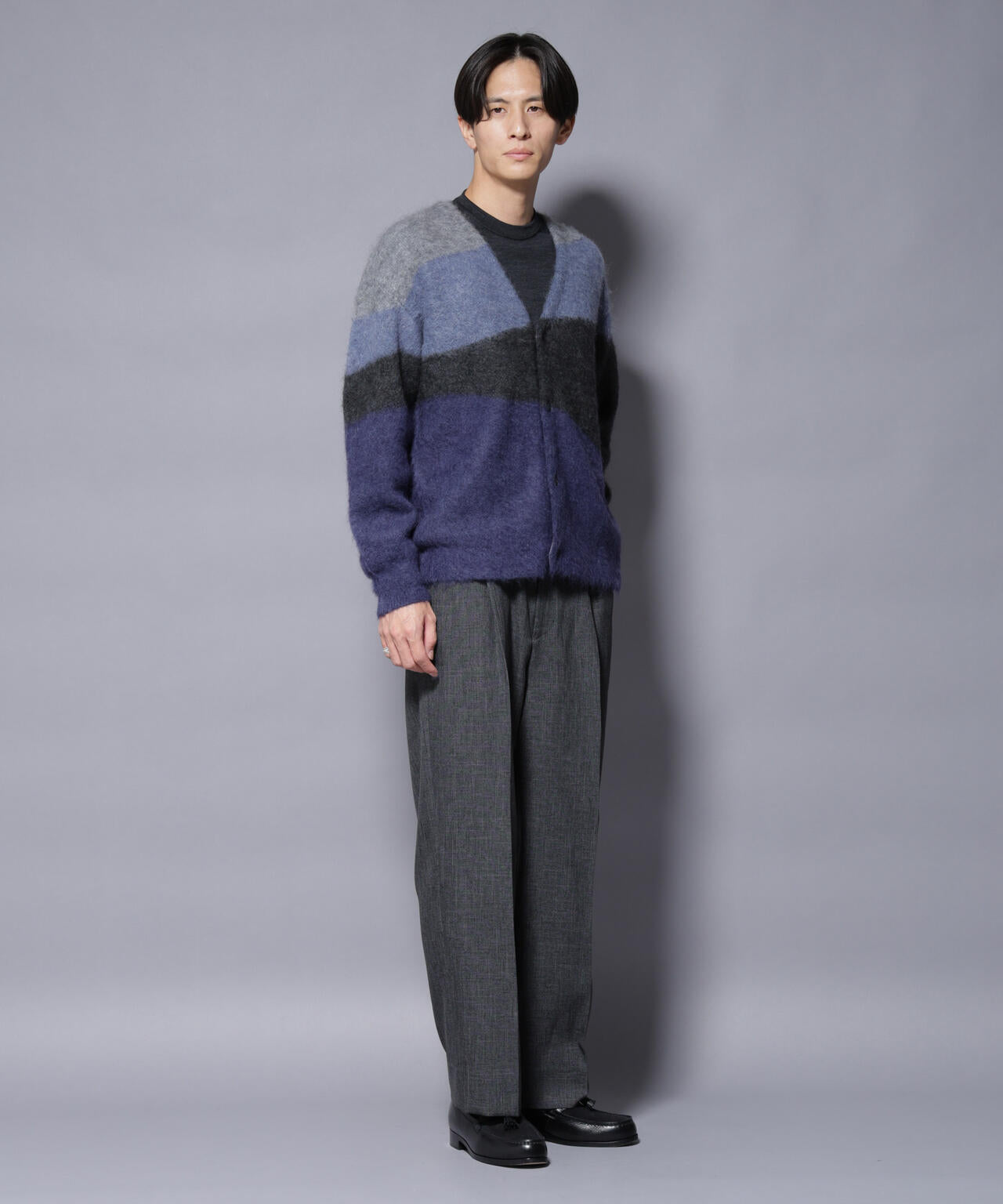 「COFIL」 SCIARADA モヘヤ混 ランドスケープニットカーディガン 6685222236