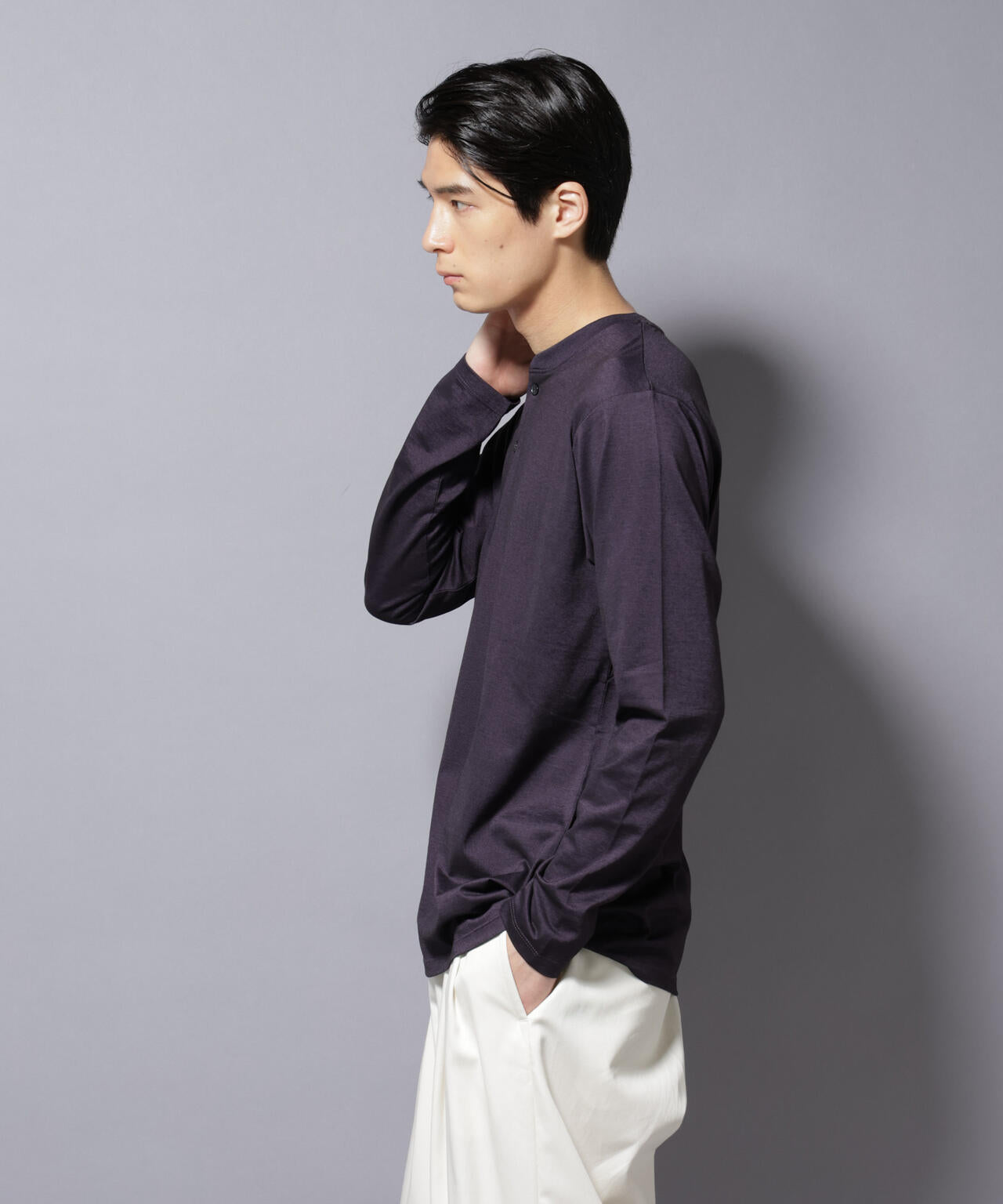 ソラーロライトストレッチヘンリーネックTシャツ 長袖 6685223202