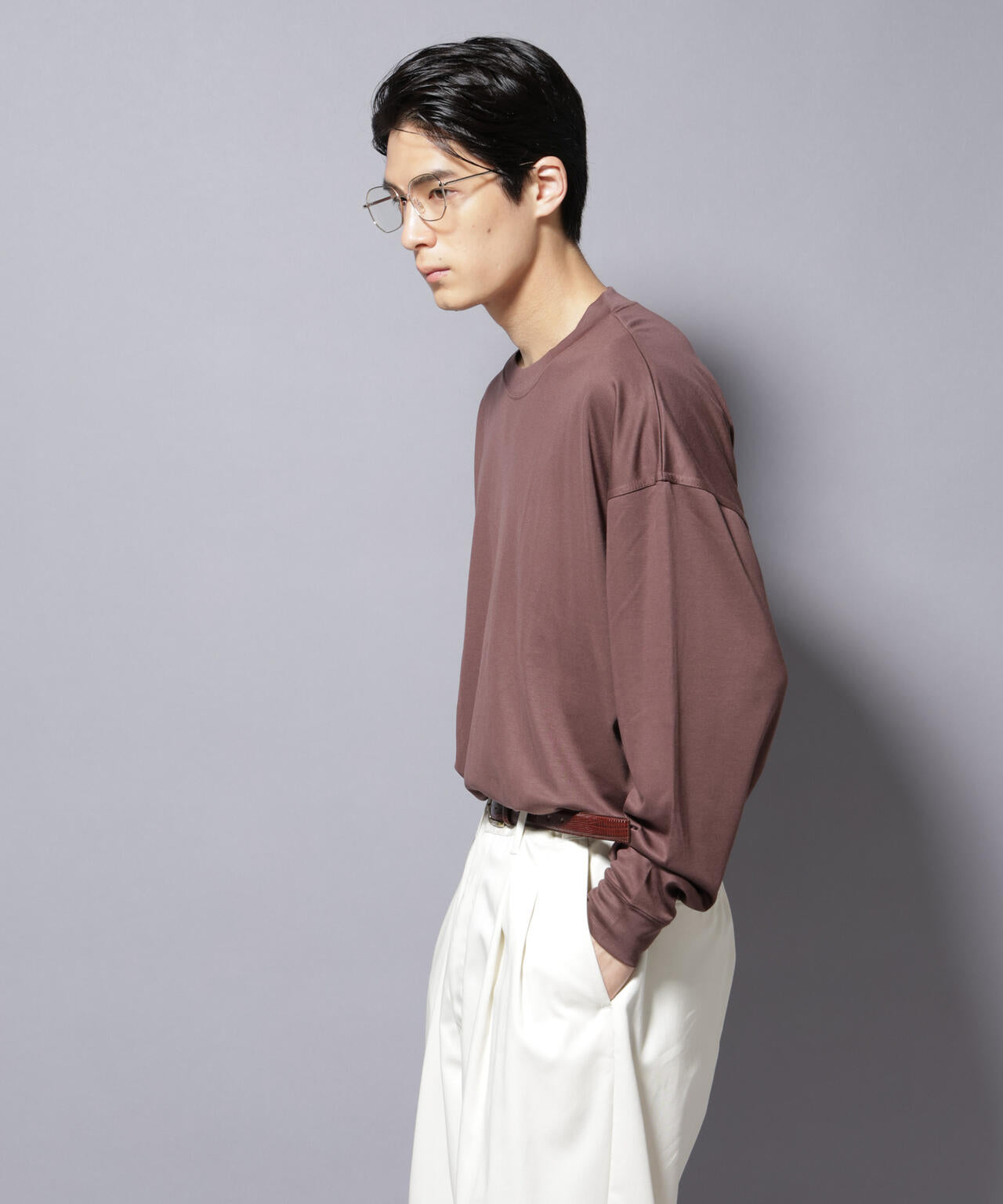 MIYATA×NANO JAPAN MADE キュプラ混 Tシャツ 長袖 6685223204