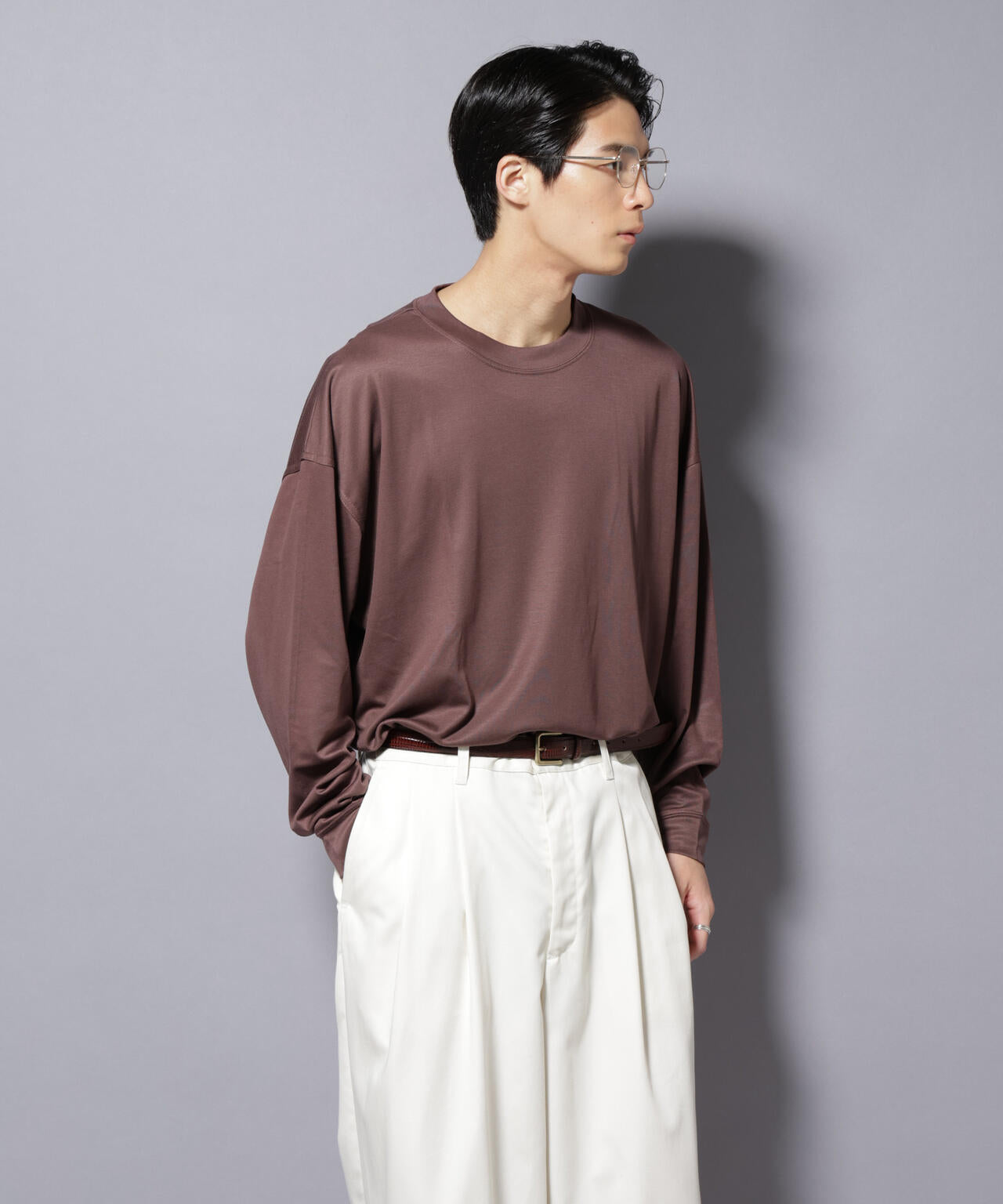MIYATA×NANO JAPAN MADE キュプラ混 Tシャツ 長袖 6685223204