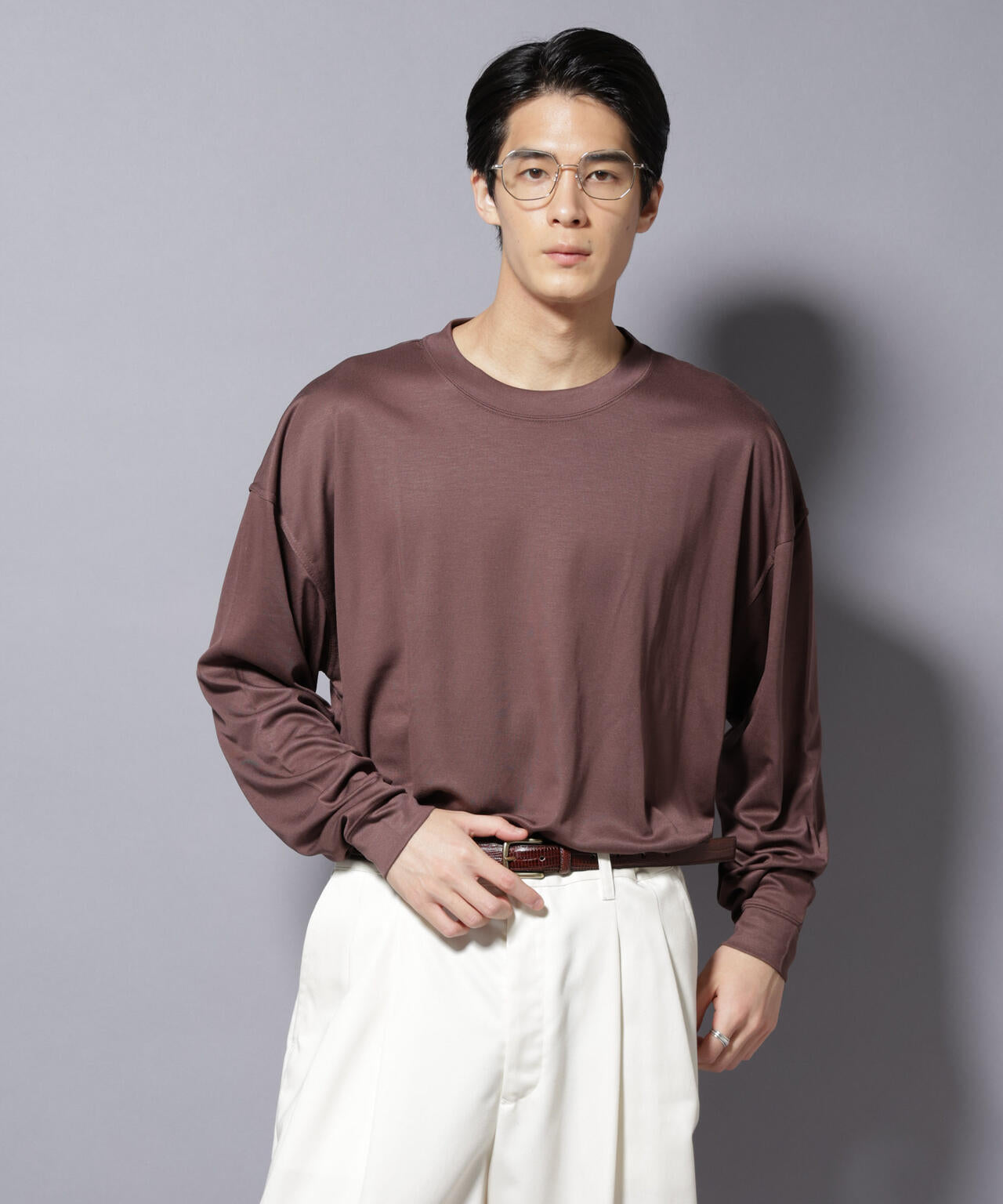 MIYATA×NANO JAPAN MADE キュプラ混 Tシャツ 長袖 6685223204