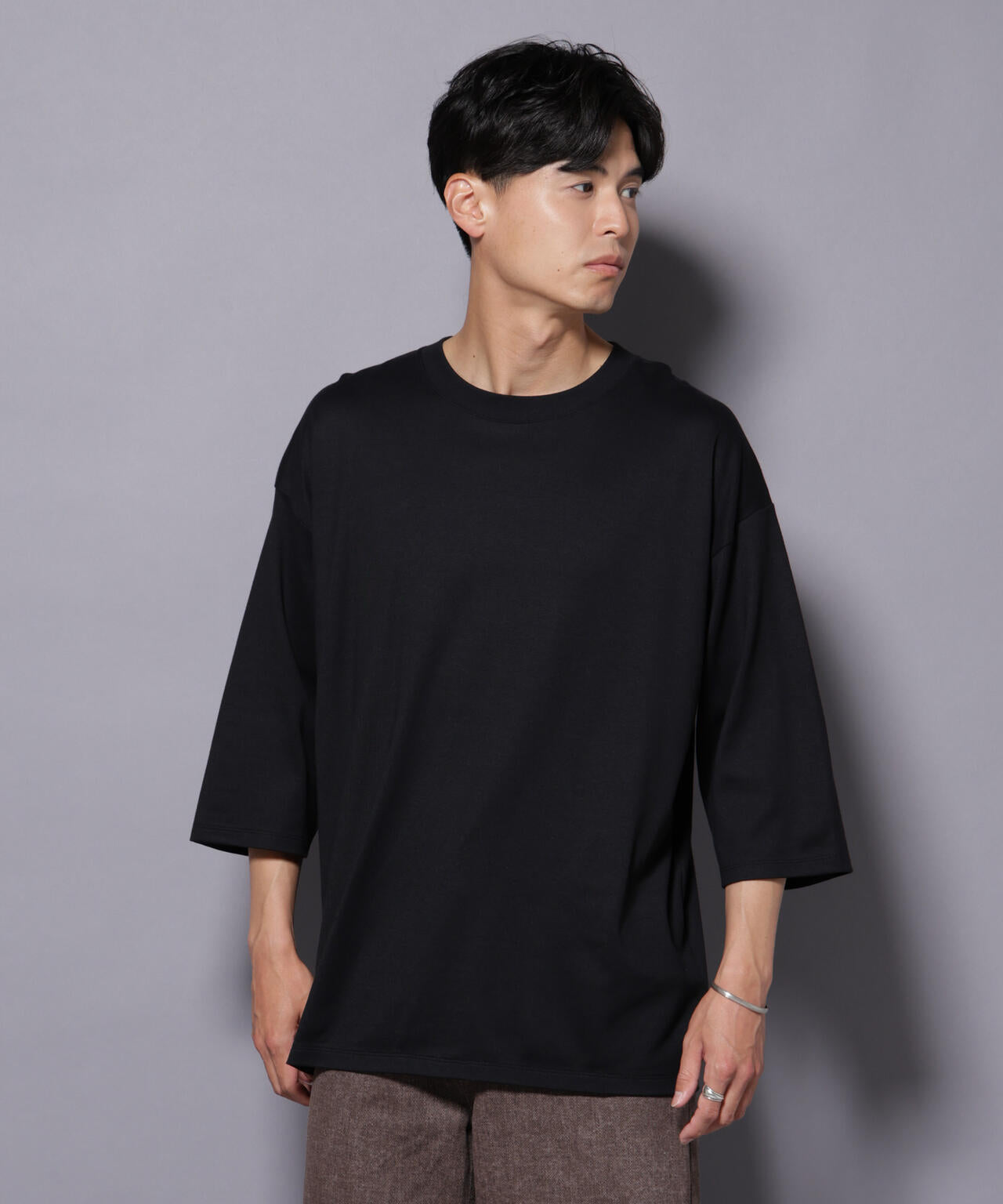 Anti Soaked(R) 汗染み防止 クルーネックワイドTシャツ七分袖