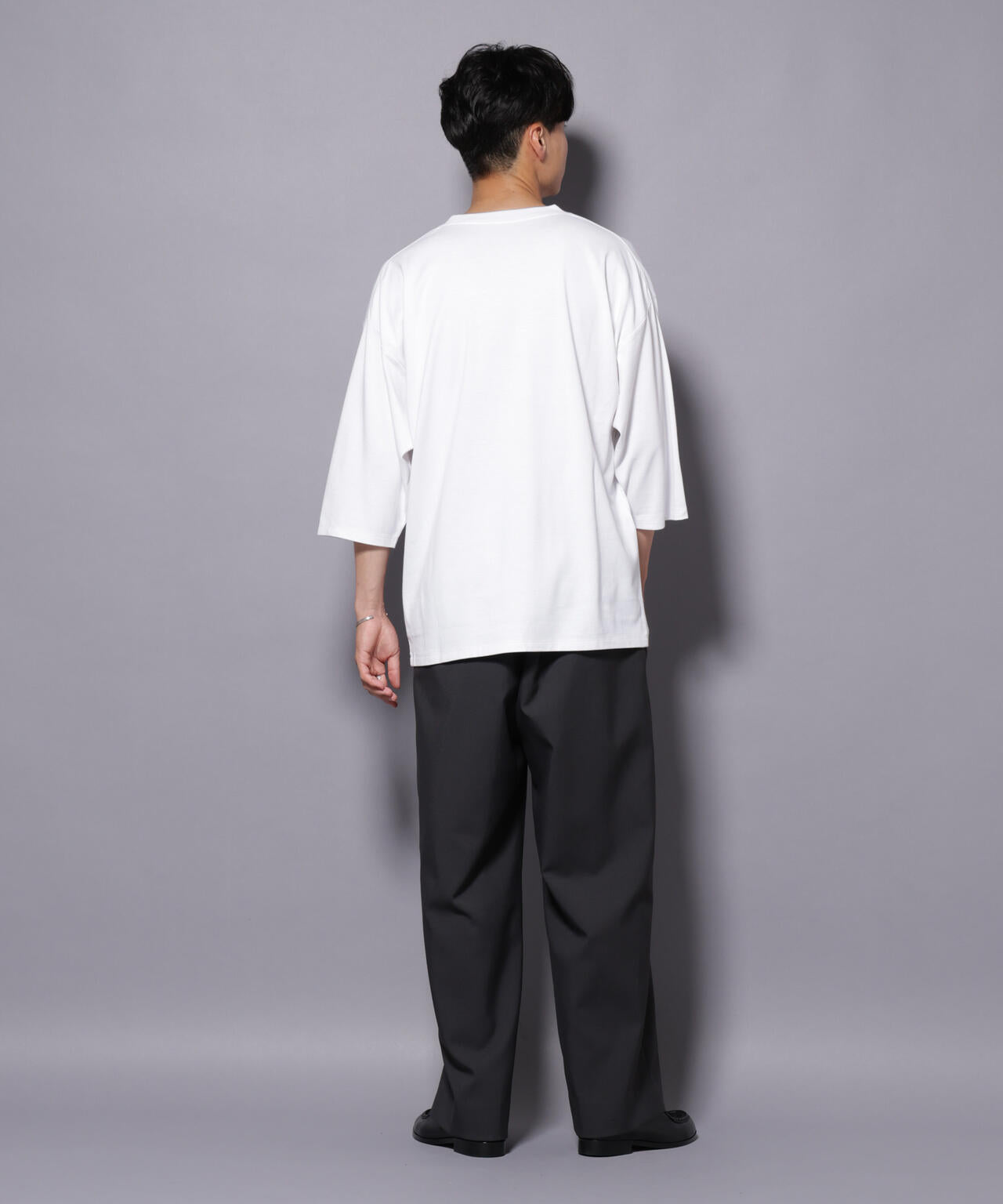 Anti Soaked(R) 汗染み防止 クルーネックワイドTシャツ七分袖 6685223207
