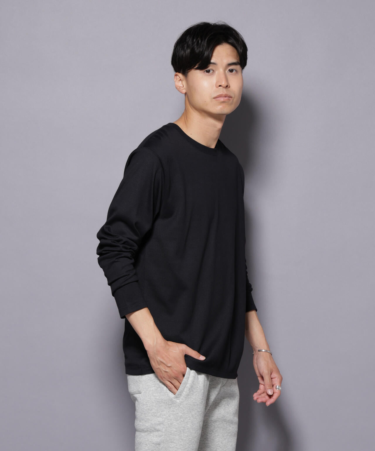 Anti Soaked(R)汗染み防止 クルーネックTシャツ 長袖 6685223209