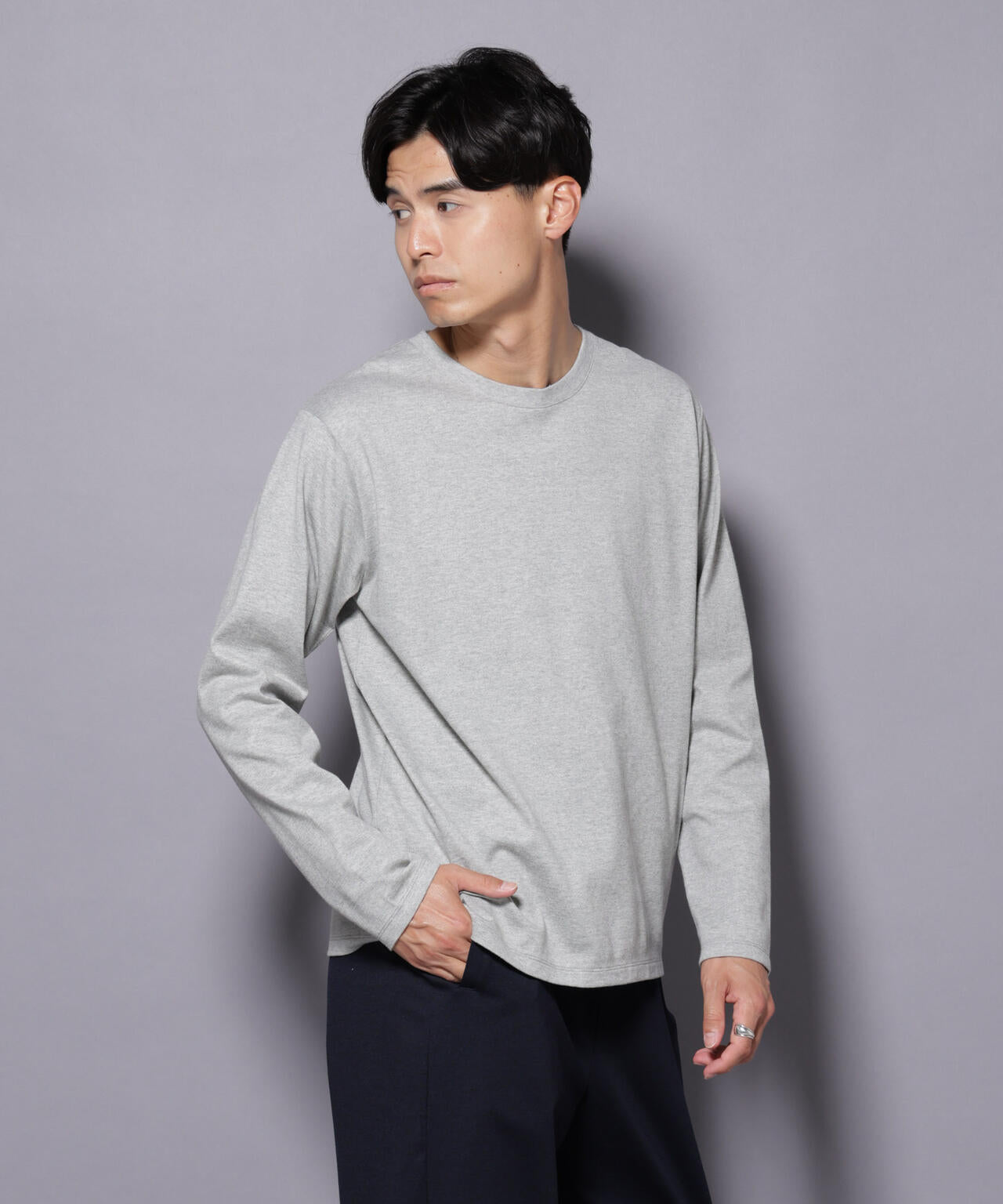 Anti Soaked(R)汗染み防止 クルーネックTシャツ 長袖 6685223209