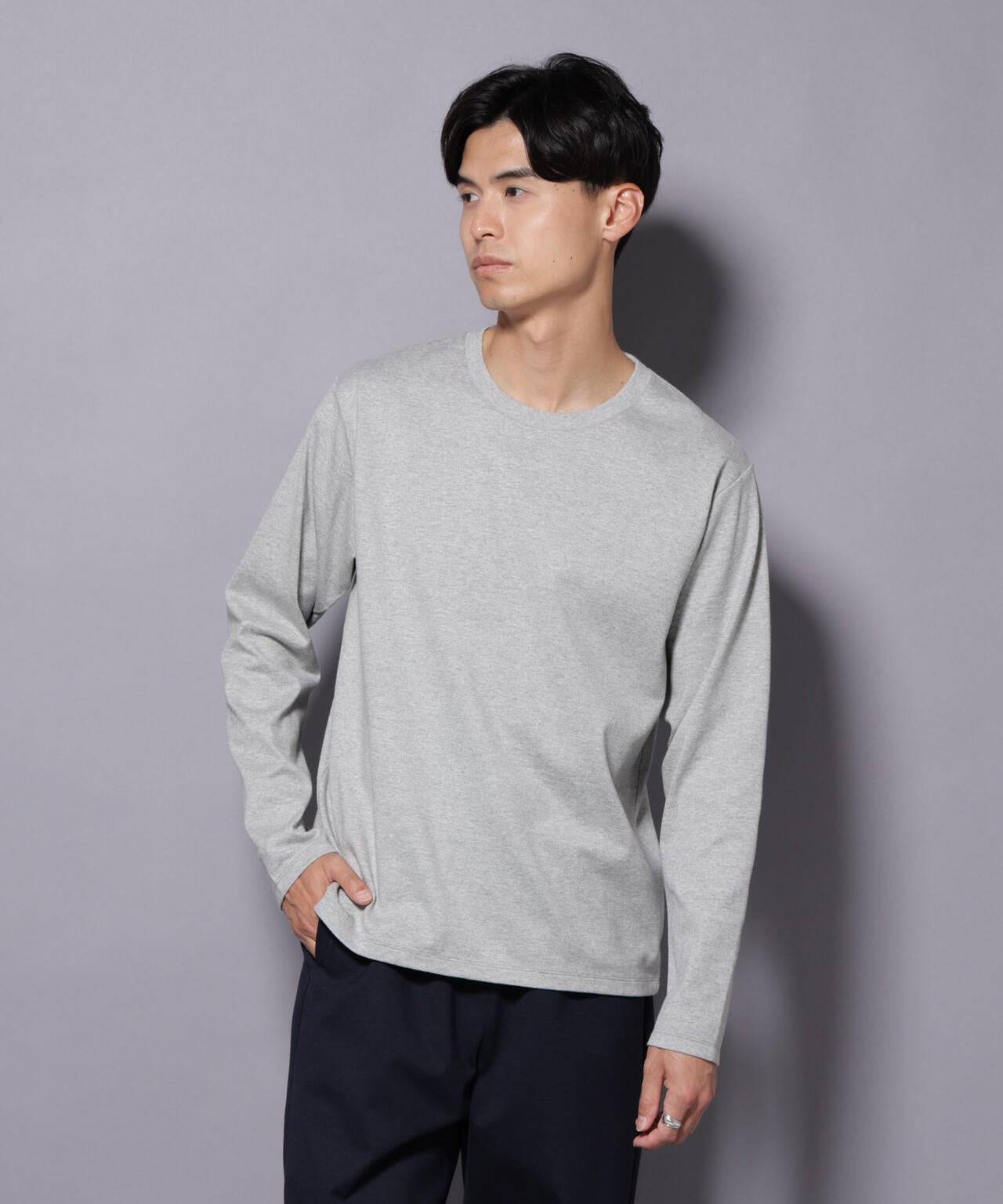 Anti Soaked(R)汗染み防止 クルーネックTシャツ 長袖 6685223209