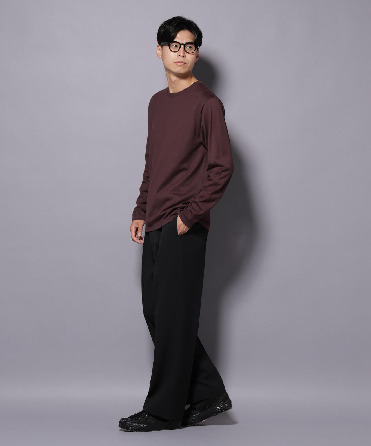 Anti Soaked(R)汗染み防止 クルーネックTシャツ 長袖 6685223209