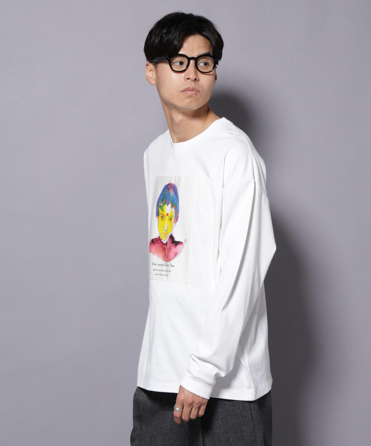 Anti Soaked(R)×SUNCHAIポートレート汗染み防止 Tシャツ長袖 6685223210