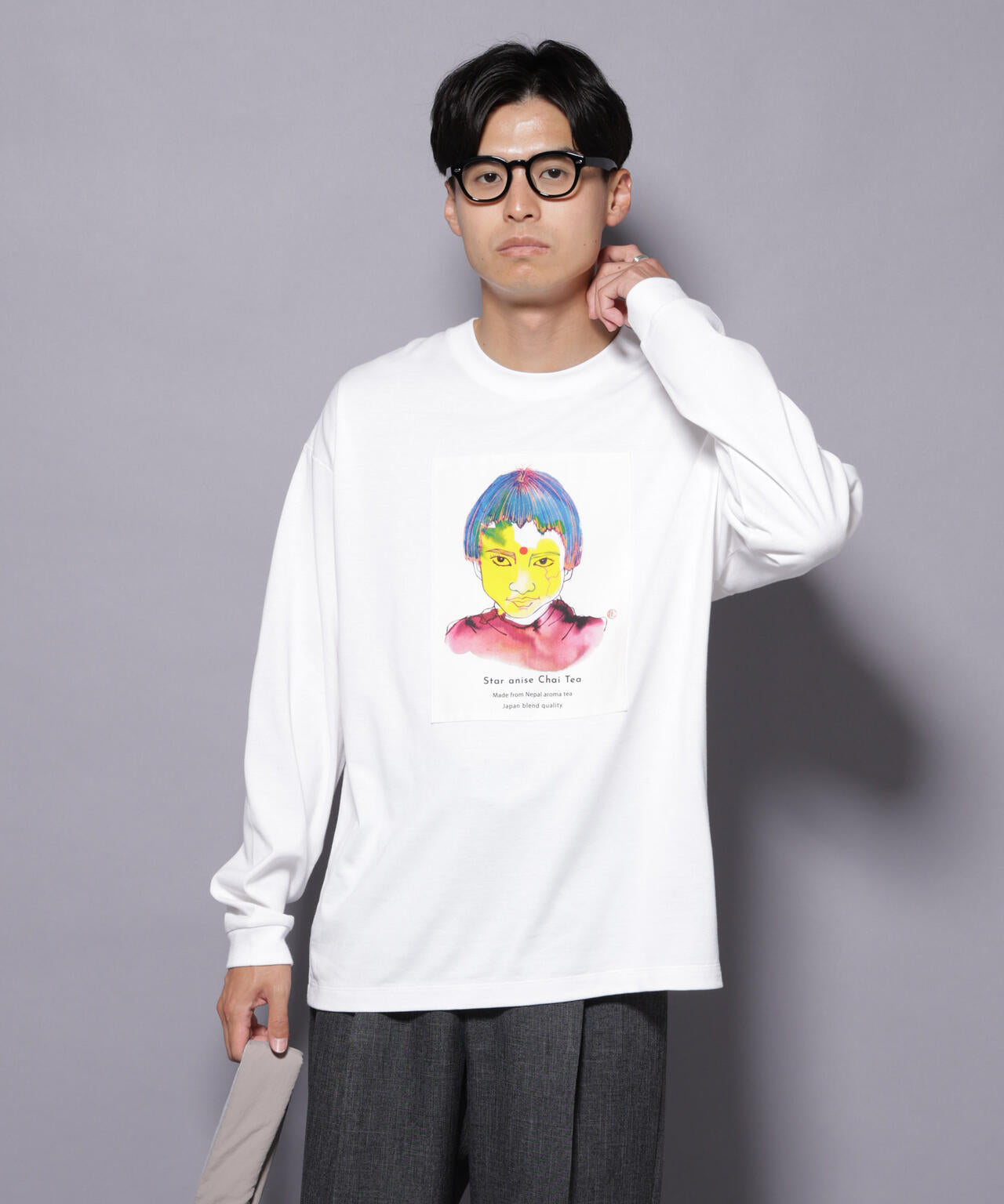 Anti Soaked(R)×SUNCHAIポートレート汗染み防止 Tシャツ長袖 6685223210