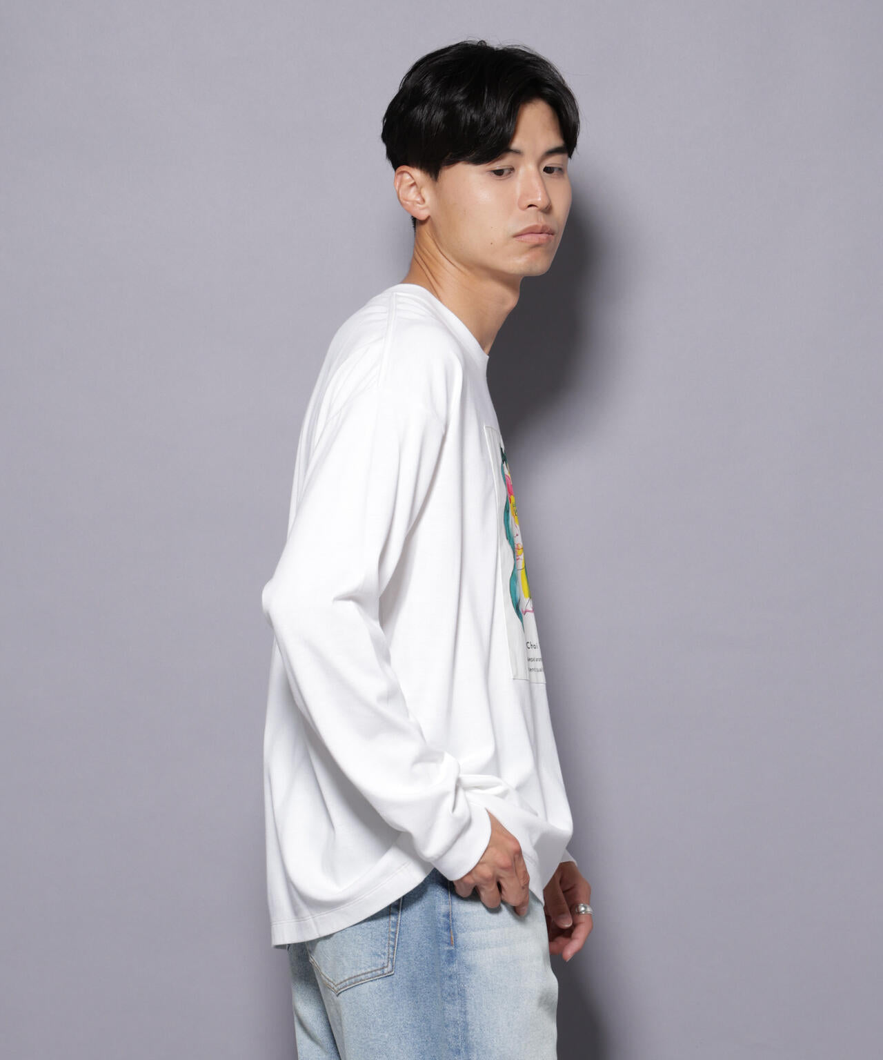 Anti Soaked(R)×SUNCHAIポートレート汗染み防止 Tシャツ長袖 6685223210