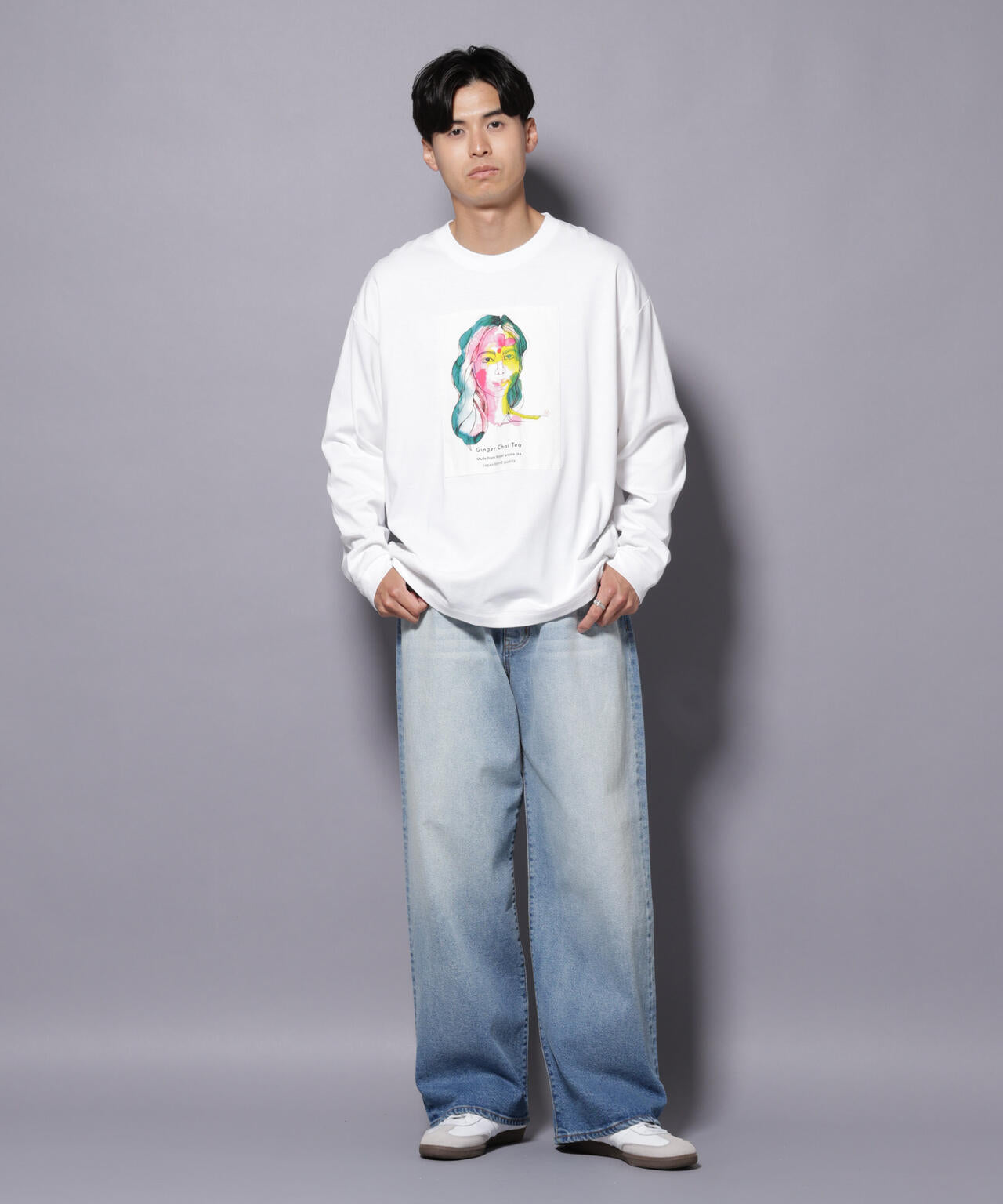 Anti Soaked(R)×SUNCHAIポートレート汗染み防止 Tシャツ長袖 6685223210