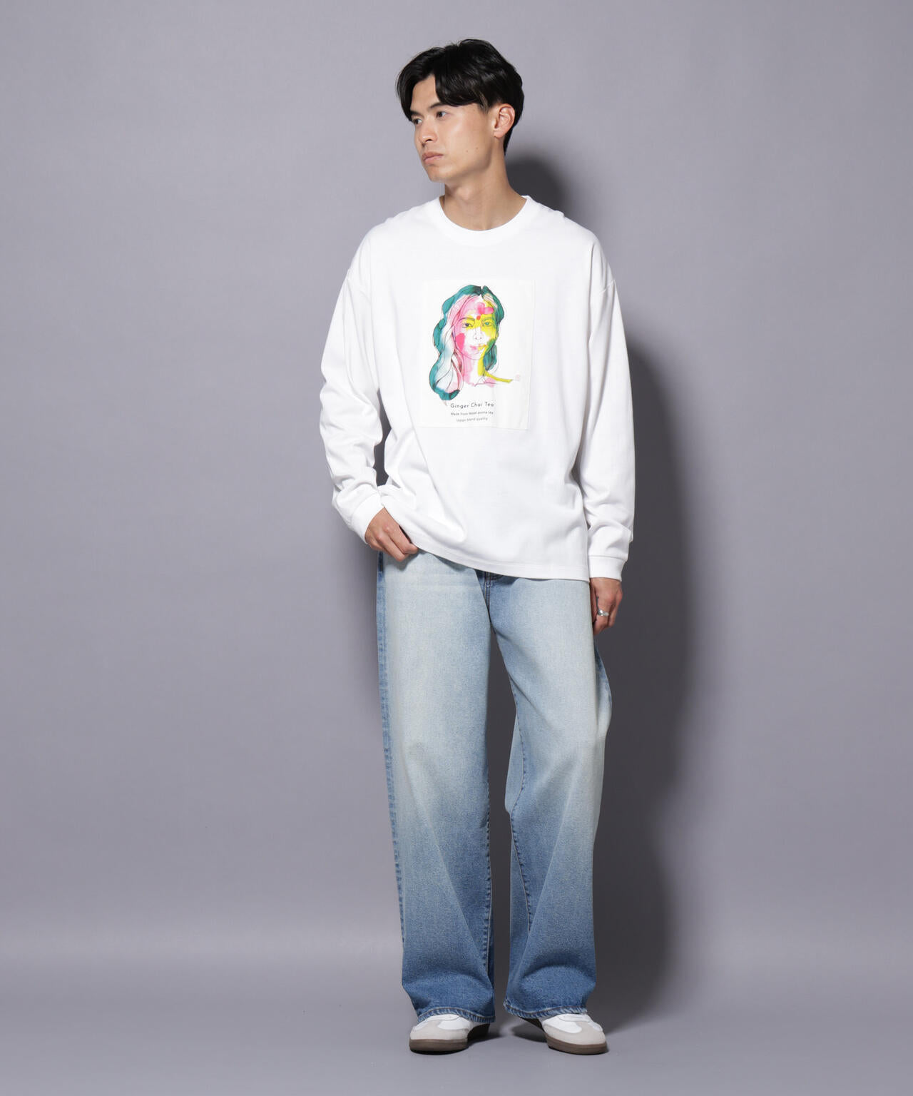 Anti Soaked(R)×SUNCHAIポートレート汗染み防止 Tシャツ長袖 6685223210