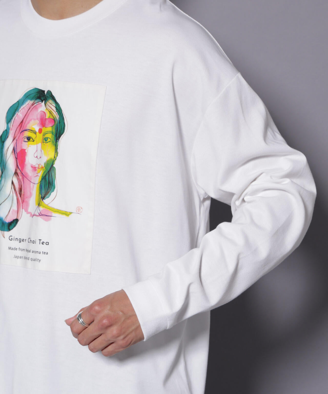 Anti Soaked(R)×SUNCHAIポートレート汗染み防止 Tシャツ長袖 6685223210