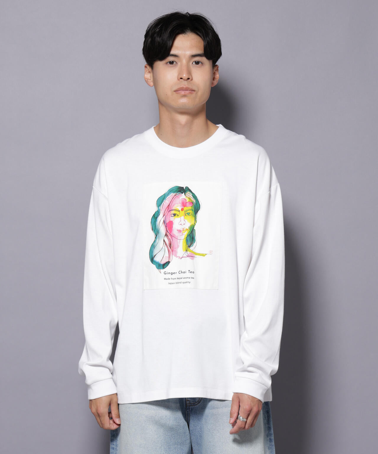 Anti Soaked(R)×SUNCHAIポートレート汗染み防止 Tシャツ長袖 6685223210