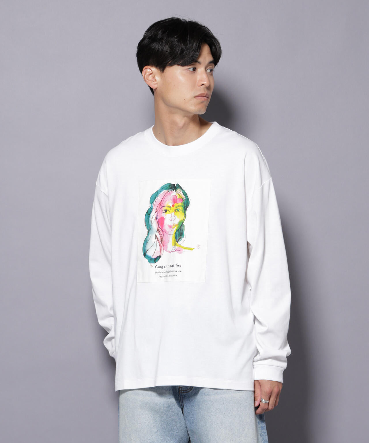 Anti Soaked(R)×SUNCHAIポートレート汗染み防止 Tシャツ長袖 6685223210