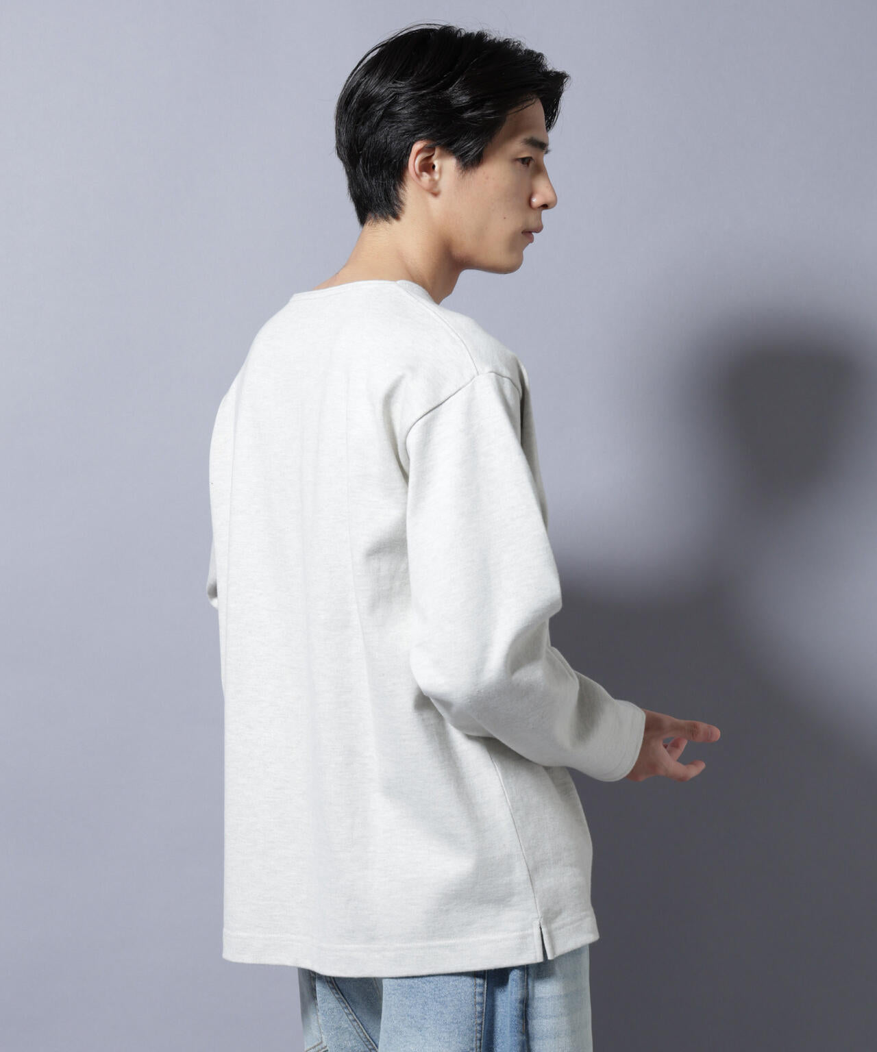 天竺ヘビーコットンボートネックTシャツ 長袖 6685223212