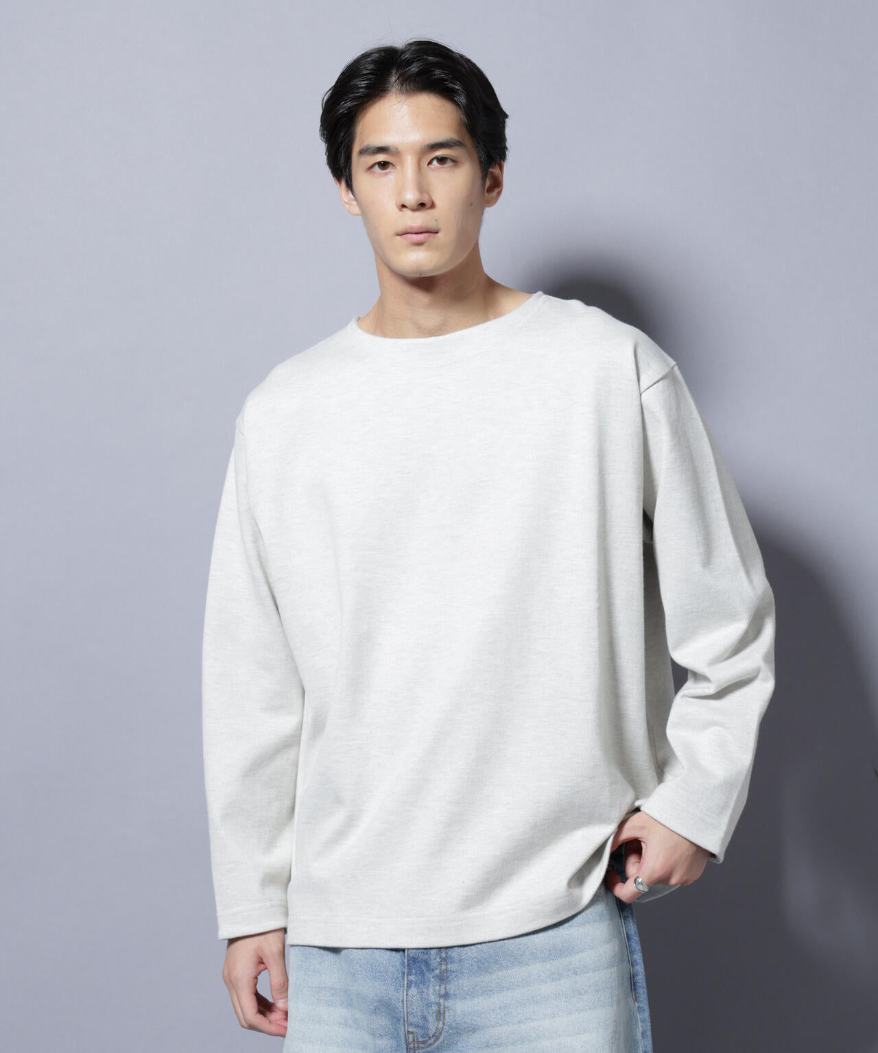 天竺ヘビーコットンボートネックTシャツ 長袖 6685223212