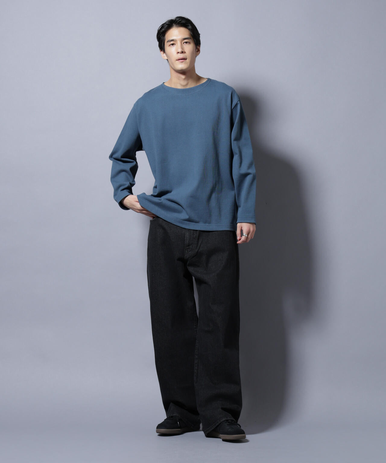 天竺ヘビーコットンボートネックTシャツ 長袖 6685223212