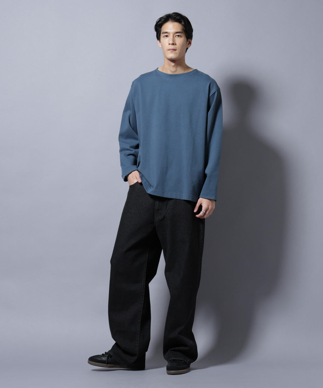 天竺ヘビーコットンボートネックTシャツ 長袖 6685223212