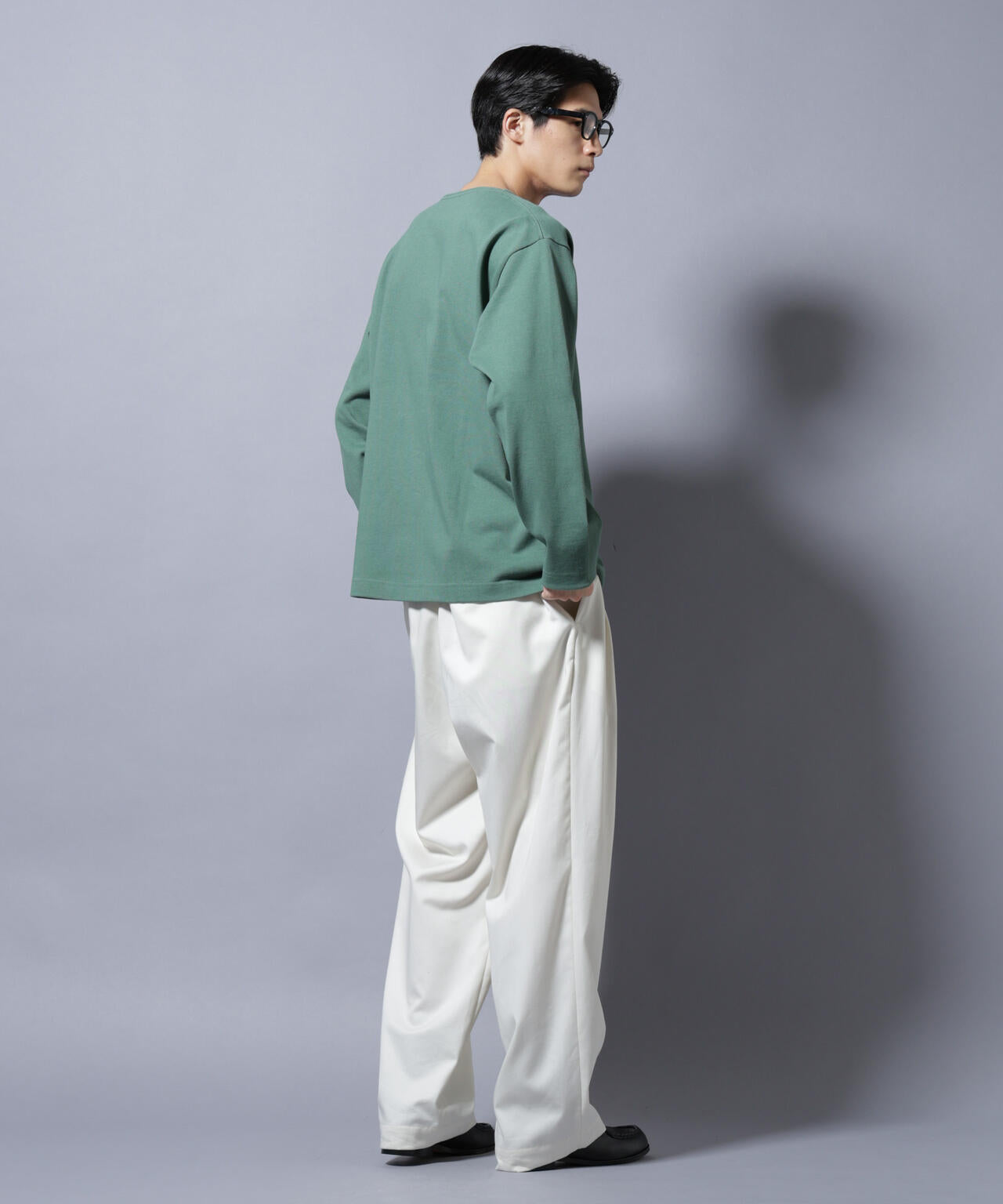 天竺ヘビーコットンボートネックTシャツ 長袖 6685223212