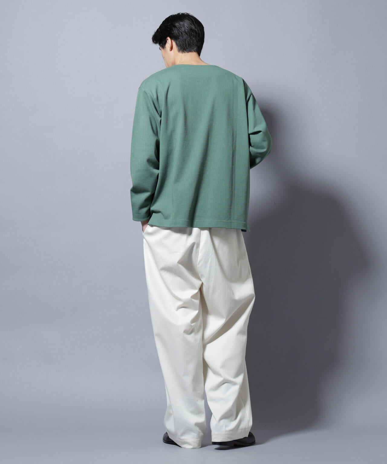 天竺ヘビーコットンボートネックTシャツ 長袖 6685223212