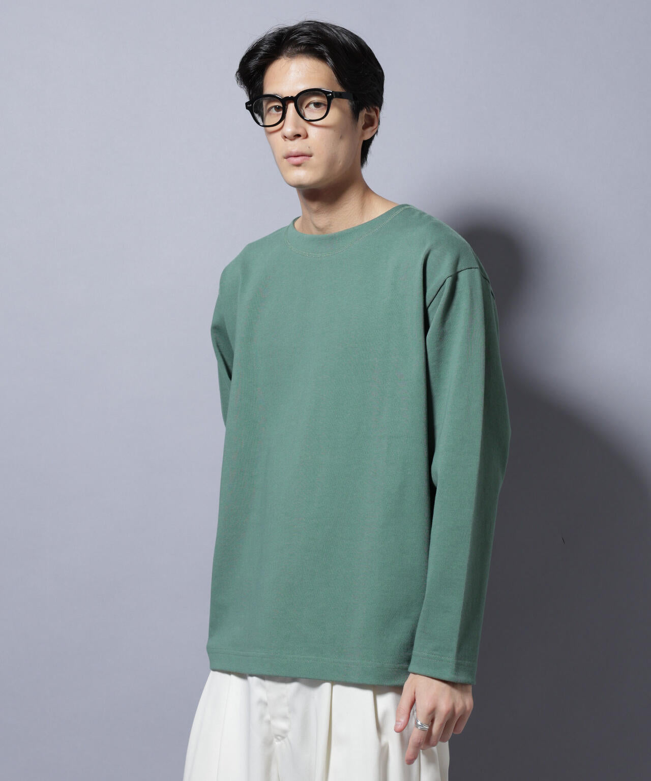 天竺ヘビーコットンボートネックTシャツ 長袖 6685223212