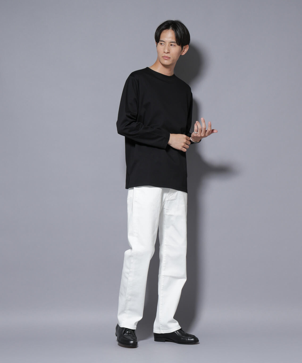 「NJ/CLUB」モクロディ ボートネック サイドスリットTシャツ 6685223214
