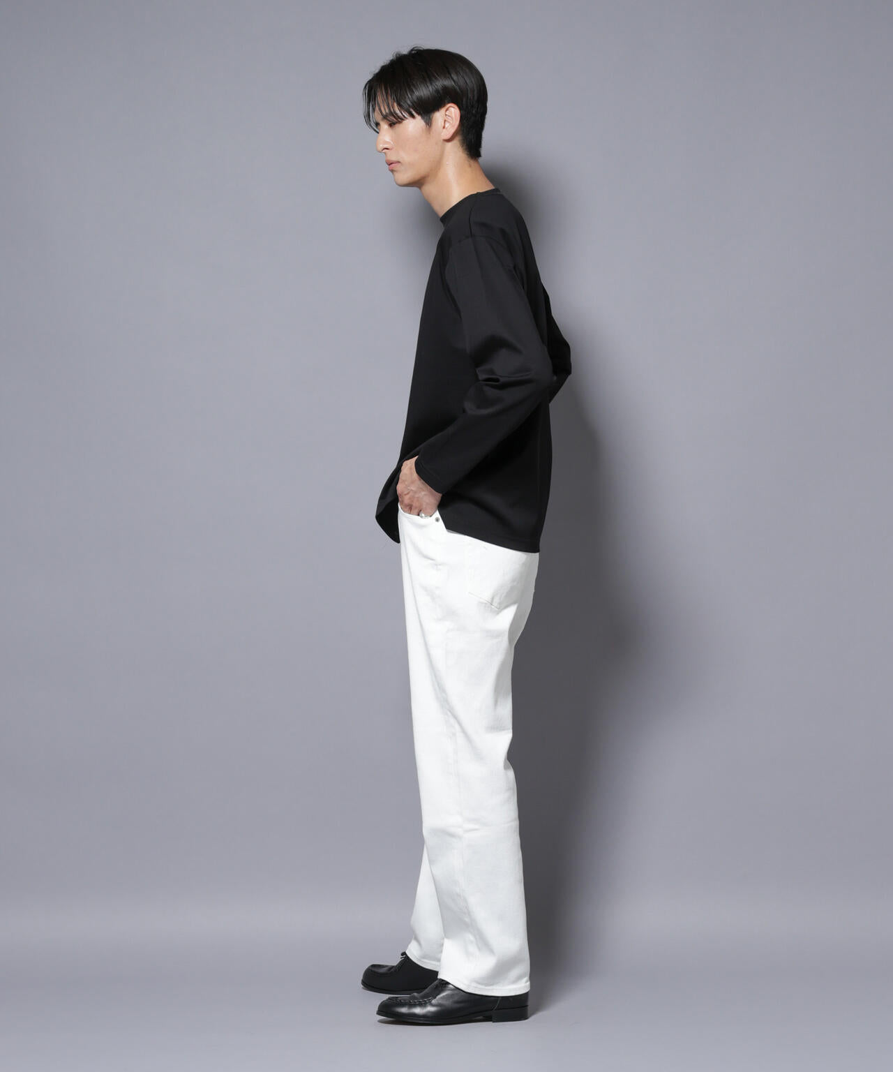 「NJ/CLUB」モクロディ ボートネック サイドスリットTシャツ 6685223214