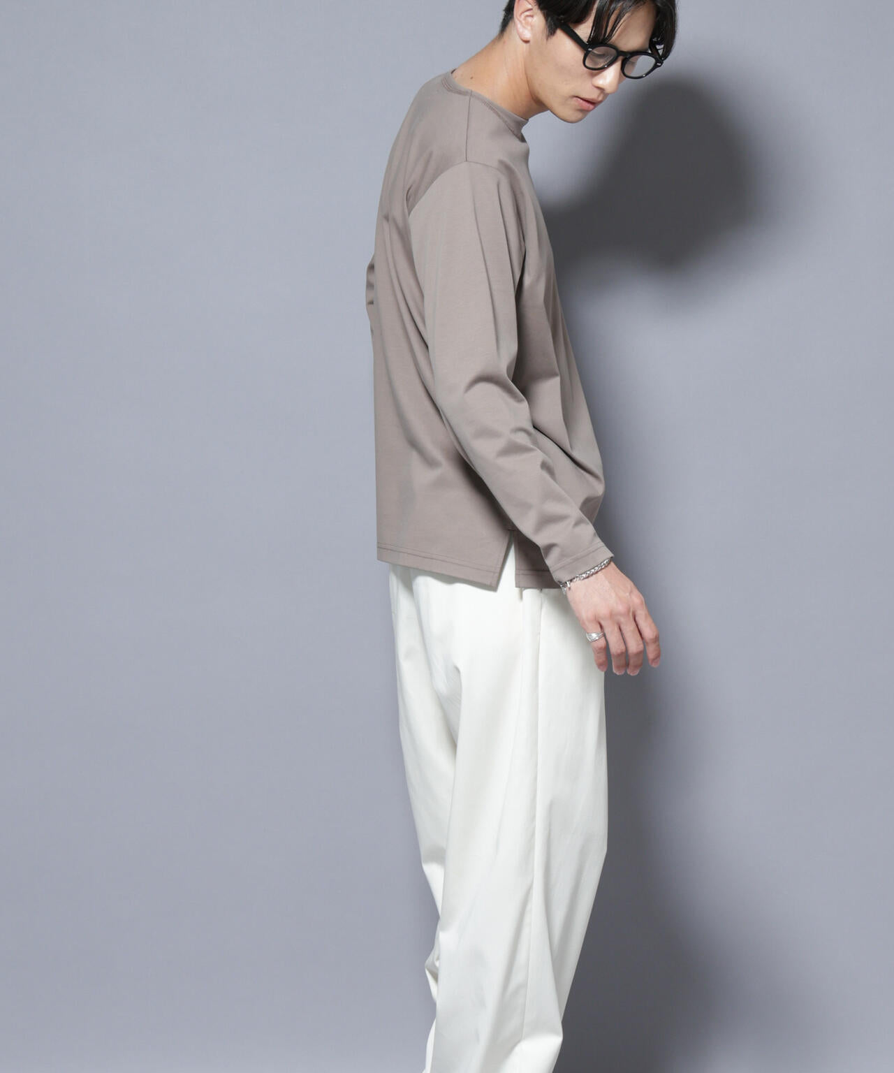 「NJ/CLUB」モクロディ ボートネック サイドスリットTシャツ 6685223214
