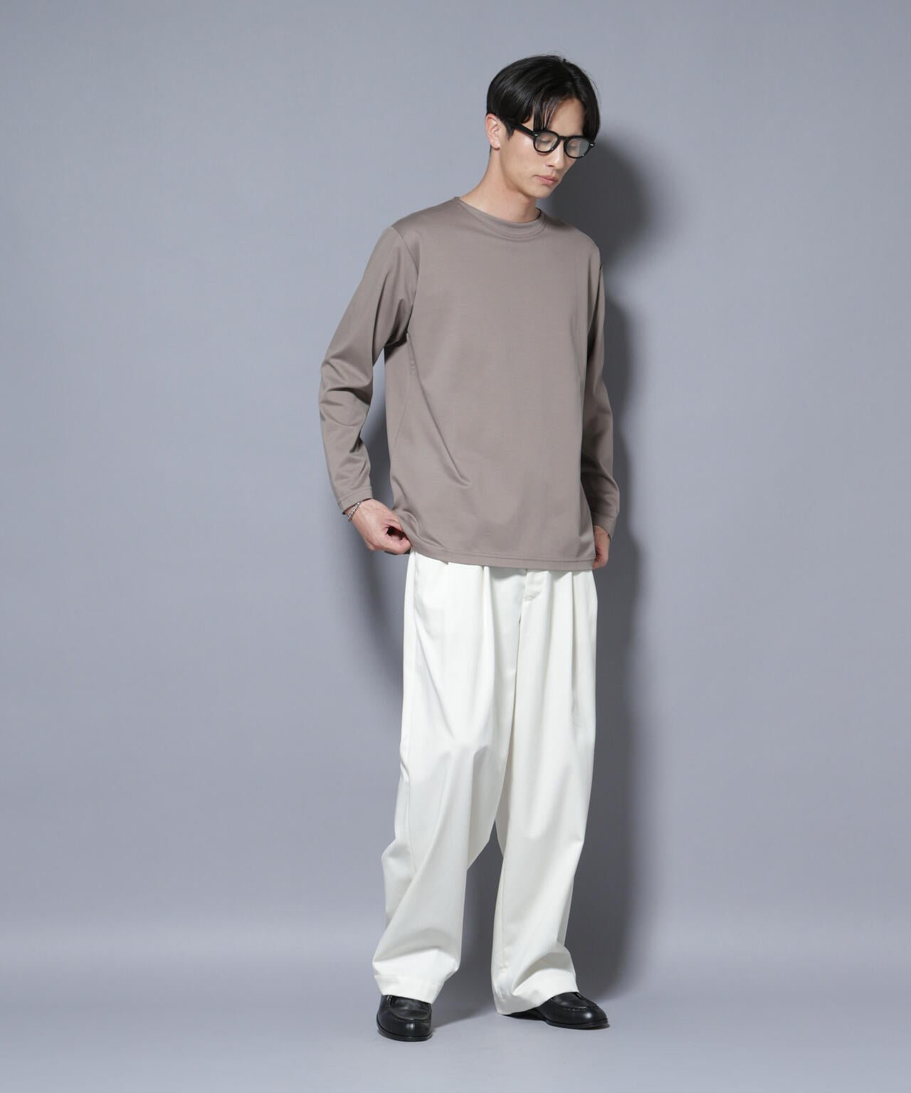 「NJ/CLUB」モクロディ ボートネック サイドスリットTシャツ 6685223214