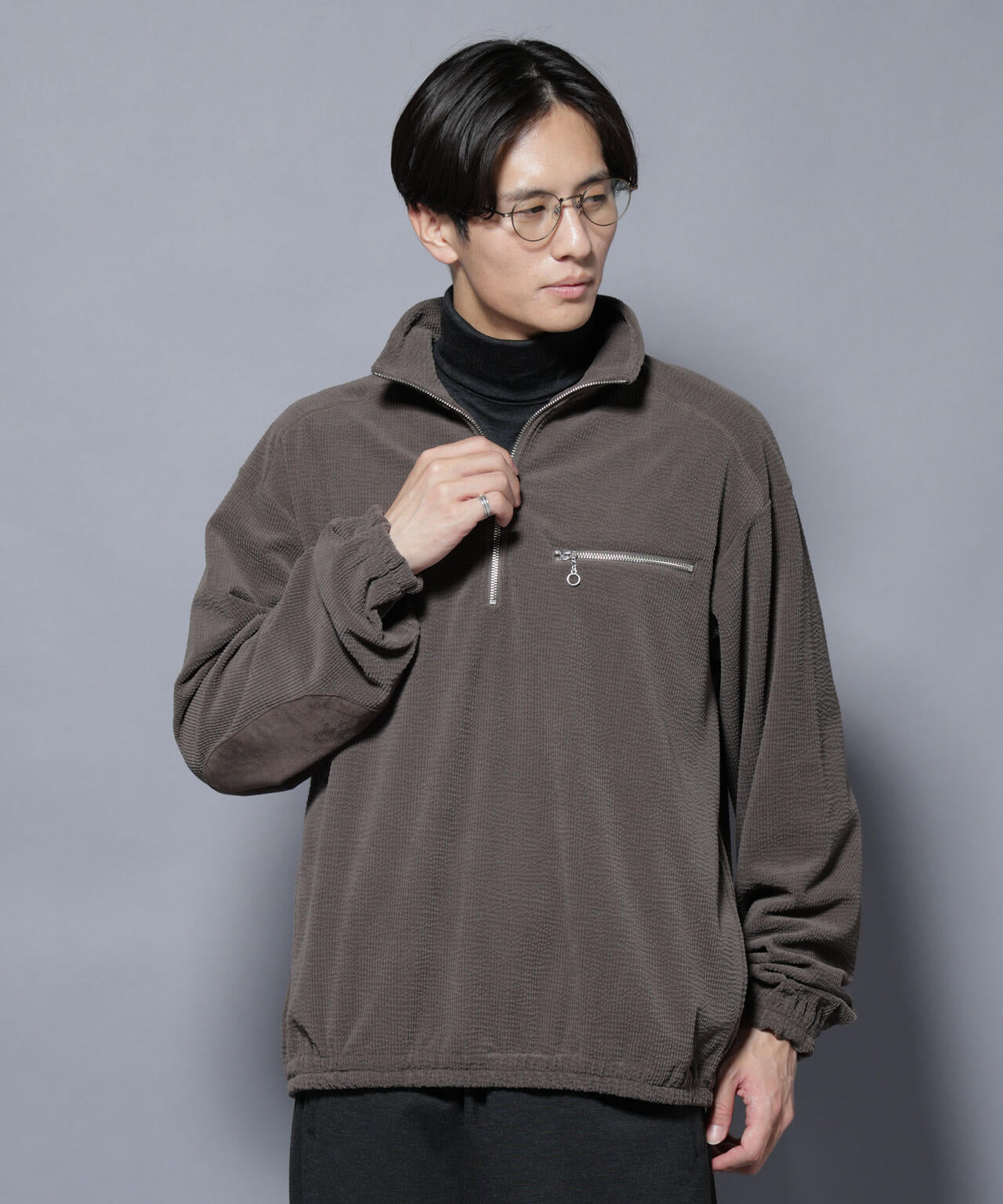 モールJQDコーデュロイハーフジッププルオーバー 6685223230