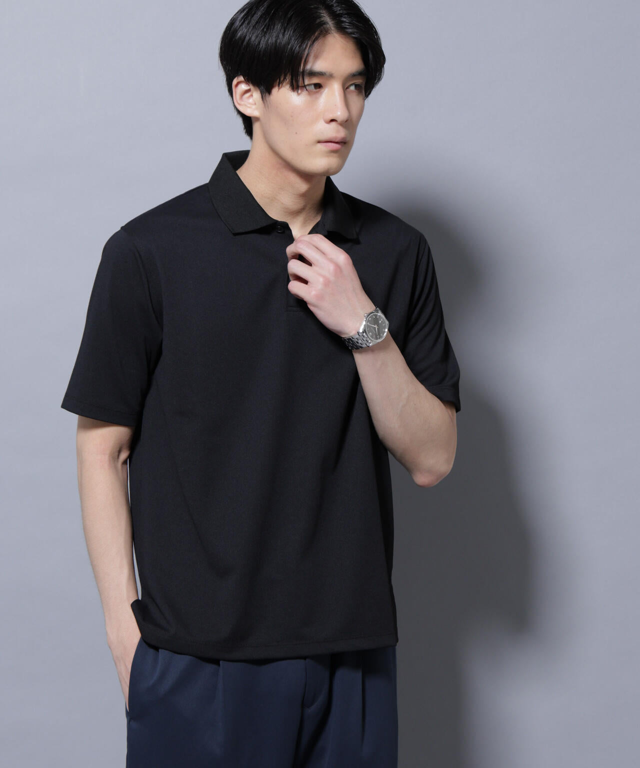 「N POLO」 AERO FREEZE 鹿の子ポロシャツ 6685224207