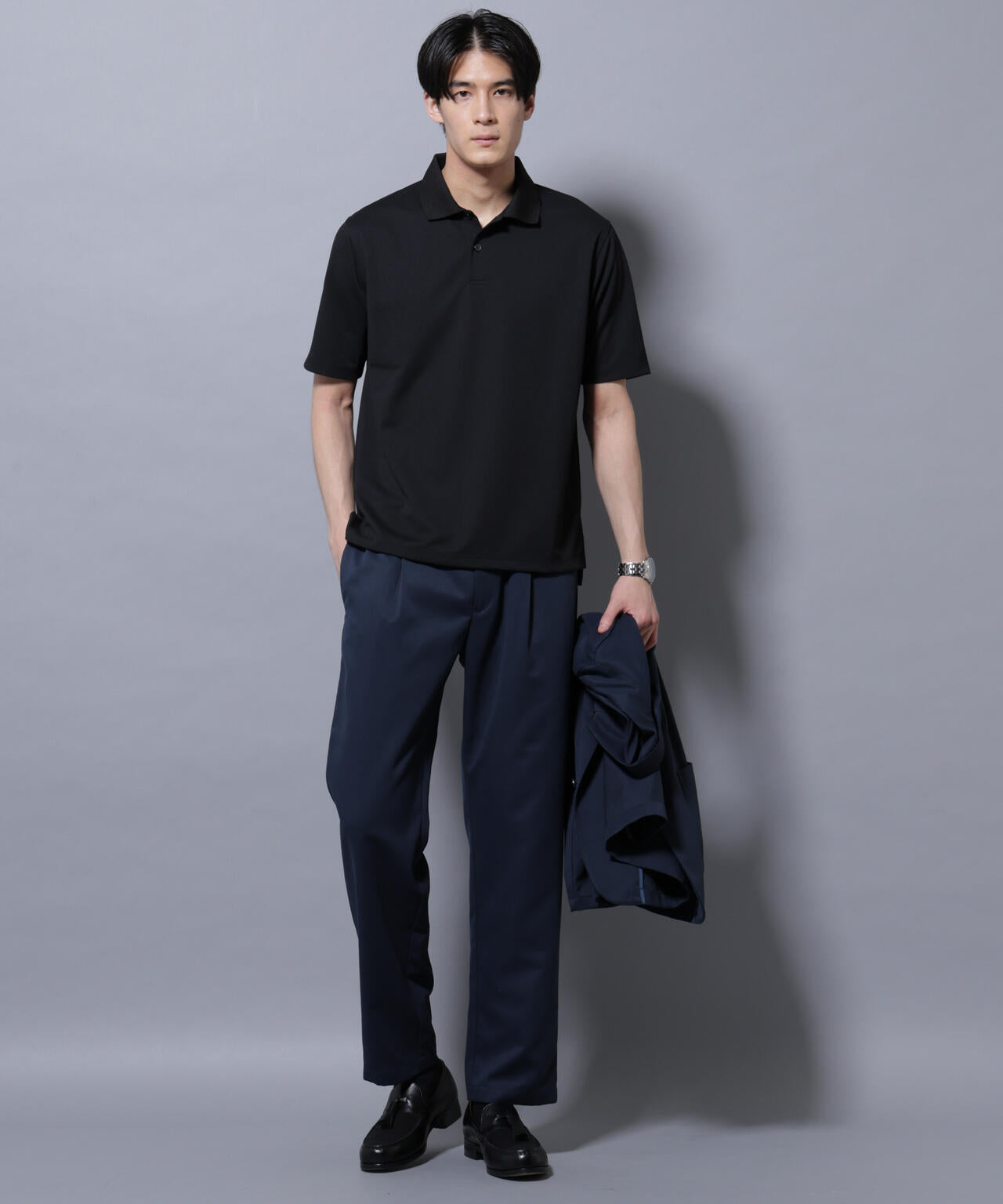 「N POLO」 AERO FREEZE 鹿の子ポロシャツ 6685224207