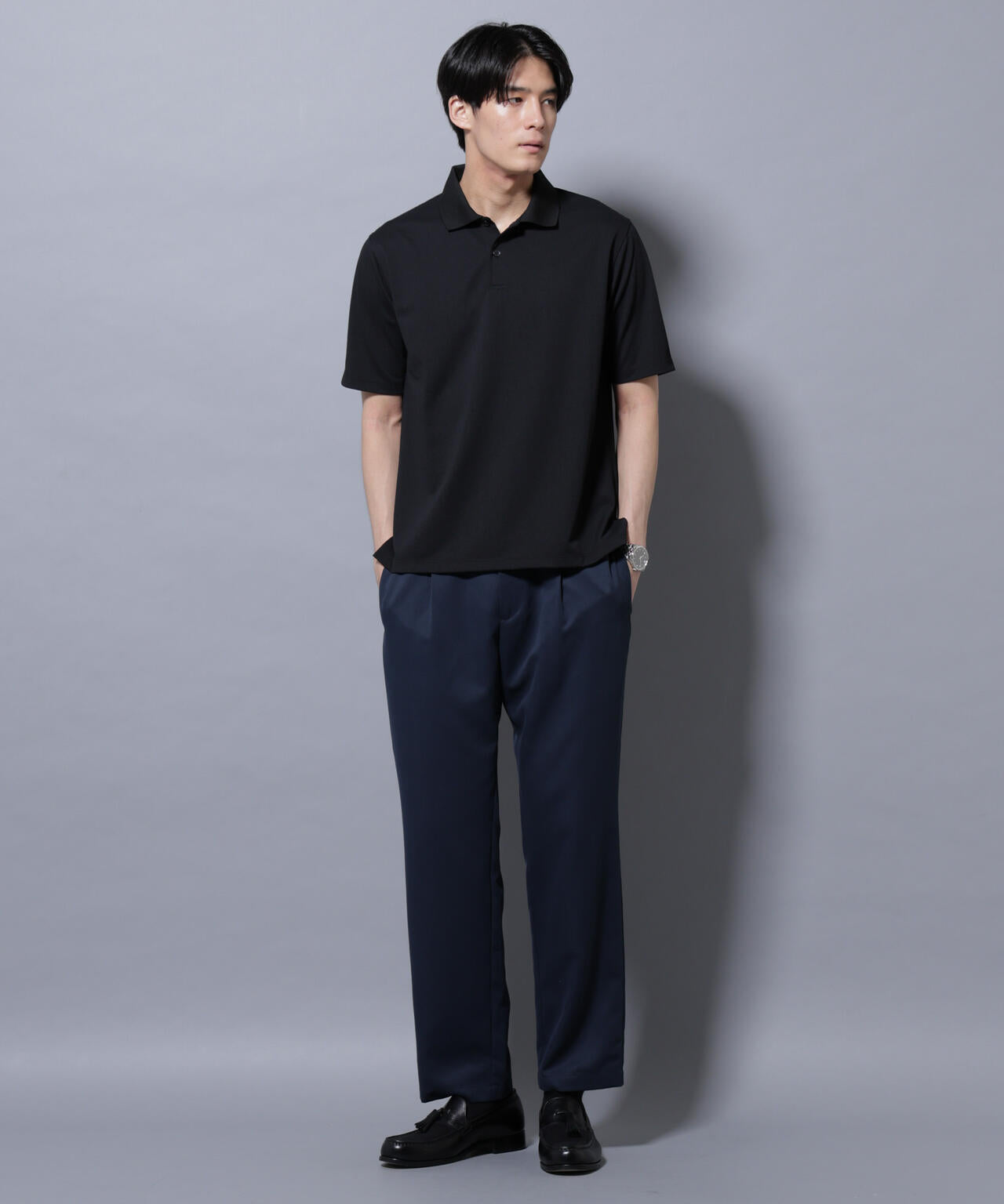 「N POLO」 AERO FREEZE 鹿の子ポロシャツ 6685224207