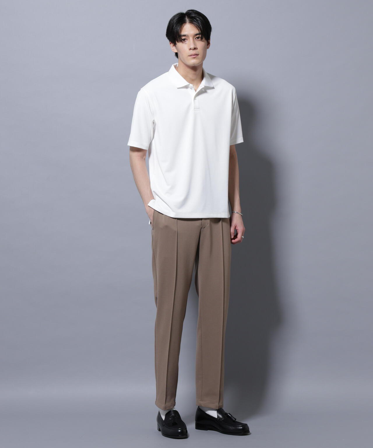 「N POLO」 AERO FREEZE 鹿の子ポロシャツ 6685224207