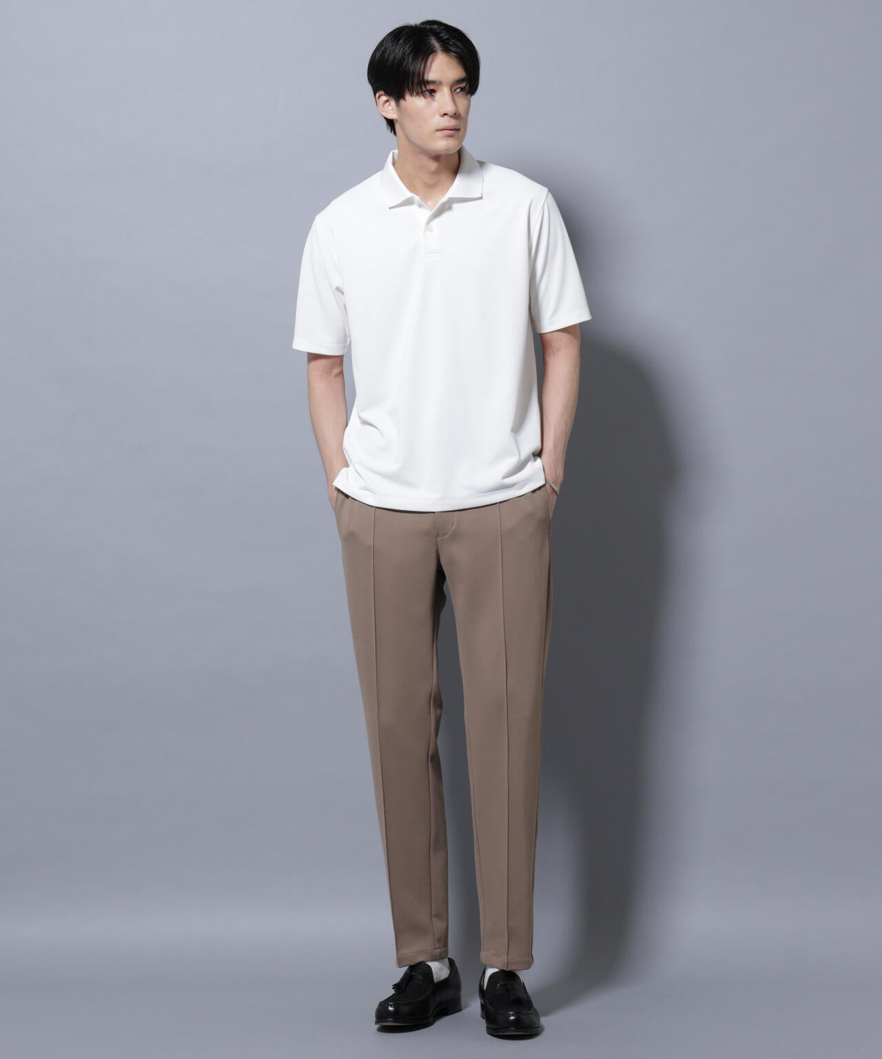 「N POLO」 AERO FREEZE 鹿の子ポロシャツ 6685224207