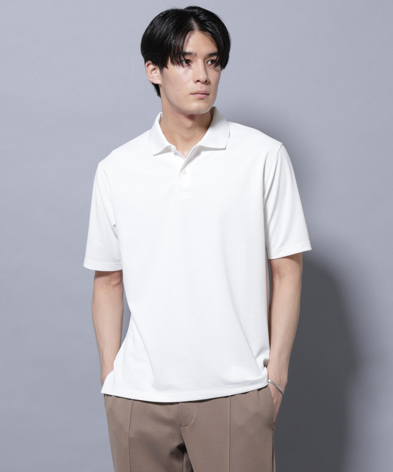 「N POLO」 AERO FREEZE 鹿の子ポロシャツ 6685224207