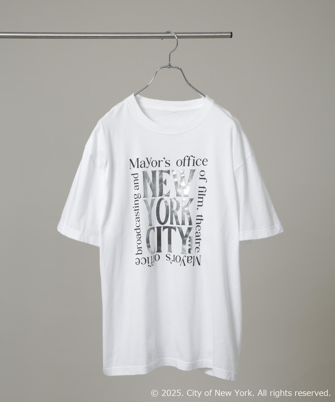 別注GOOD ROCK SPEED NYC シルバー箔プリントTシャツ 6685224209