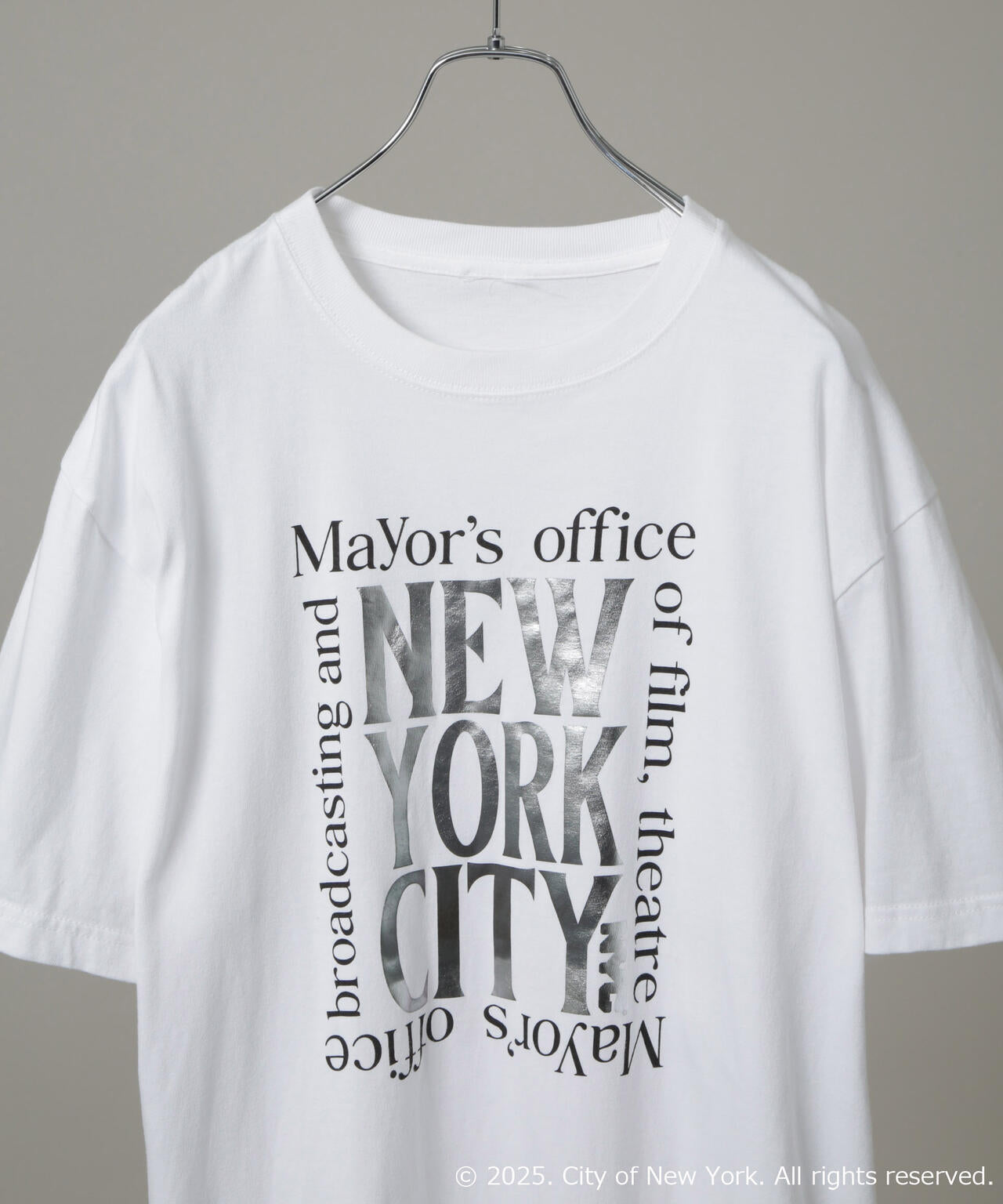 別注GOOD ROCK SPEED NYC シルバー箔プリントTシャツ 6685224209