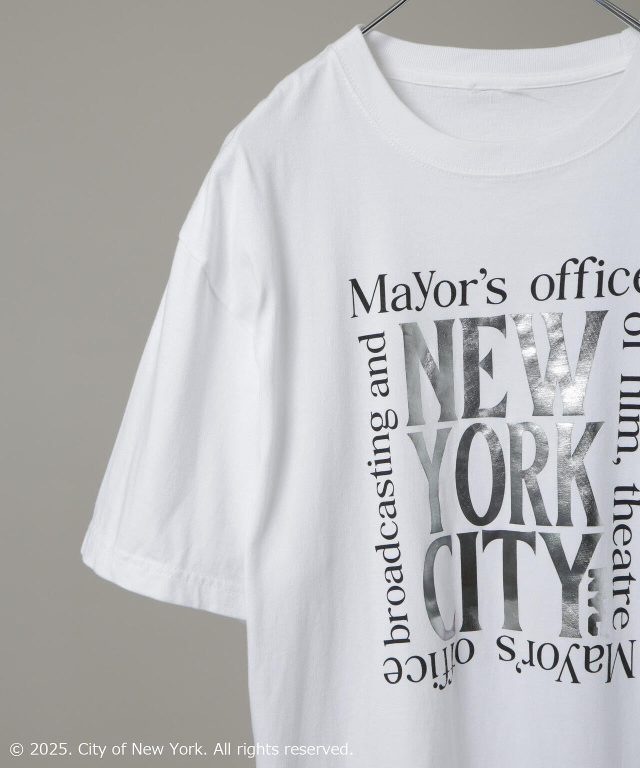 別注GOOD ROCK SPEED NYC シルバー箔プリントTシャツ 6685224209