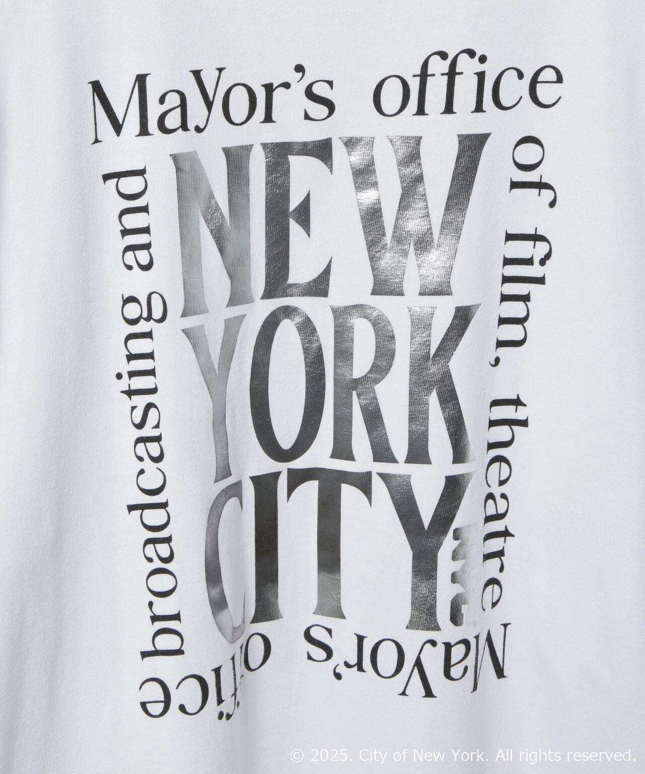 別注GOOD ROCK SPEED NYC シルバー箔プリントTシャツ 6685224209