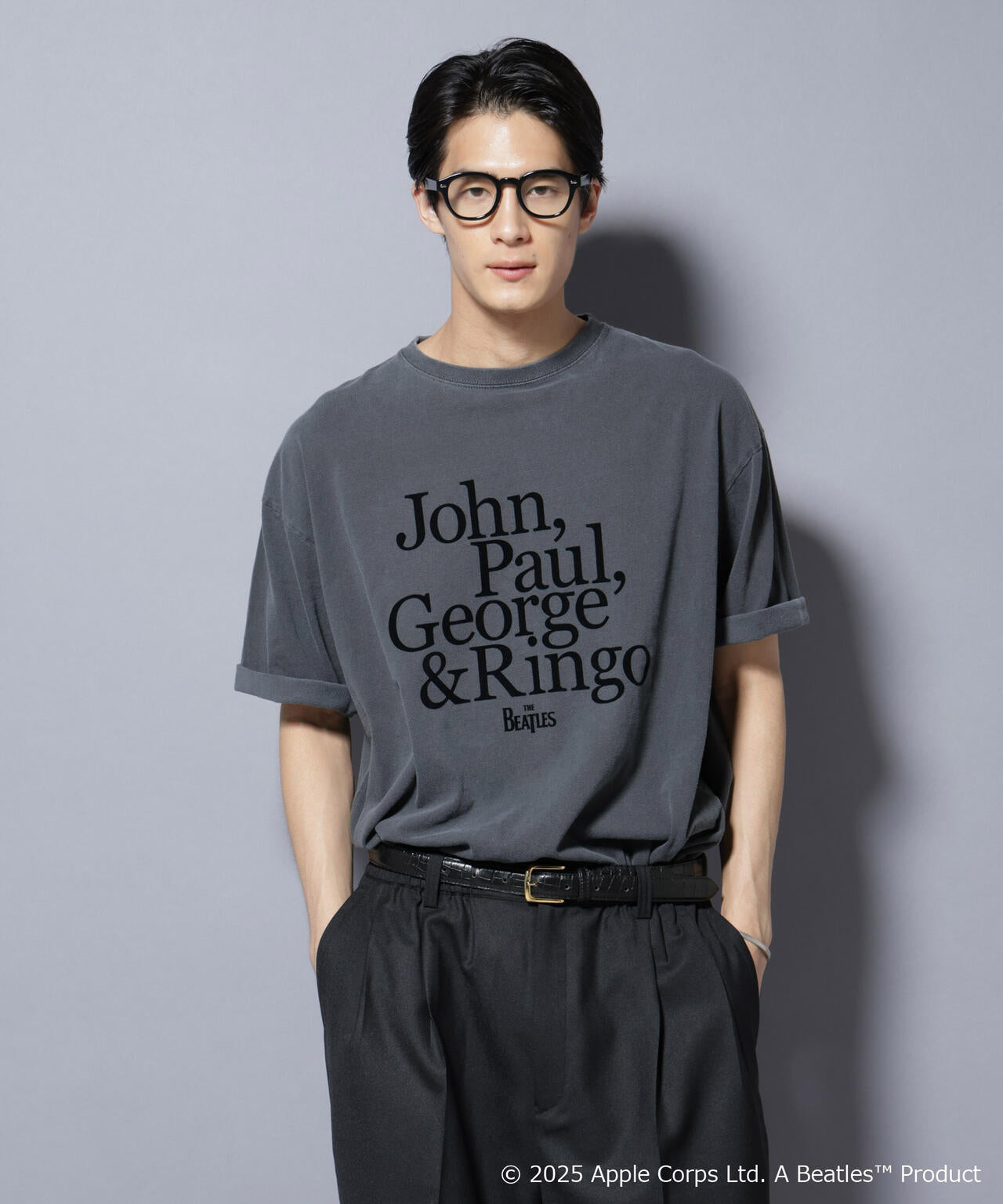別注GOOD ROCK SPEED BEATLES フロッキープリントTシャツ 6685224211